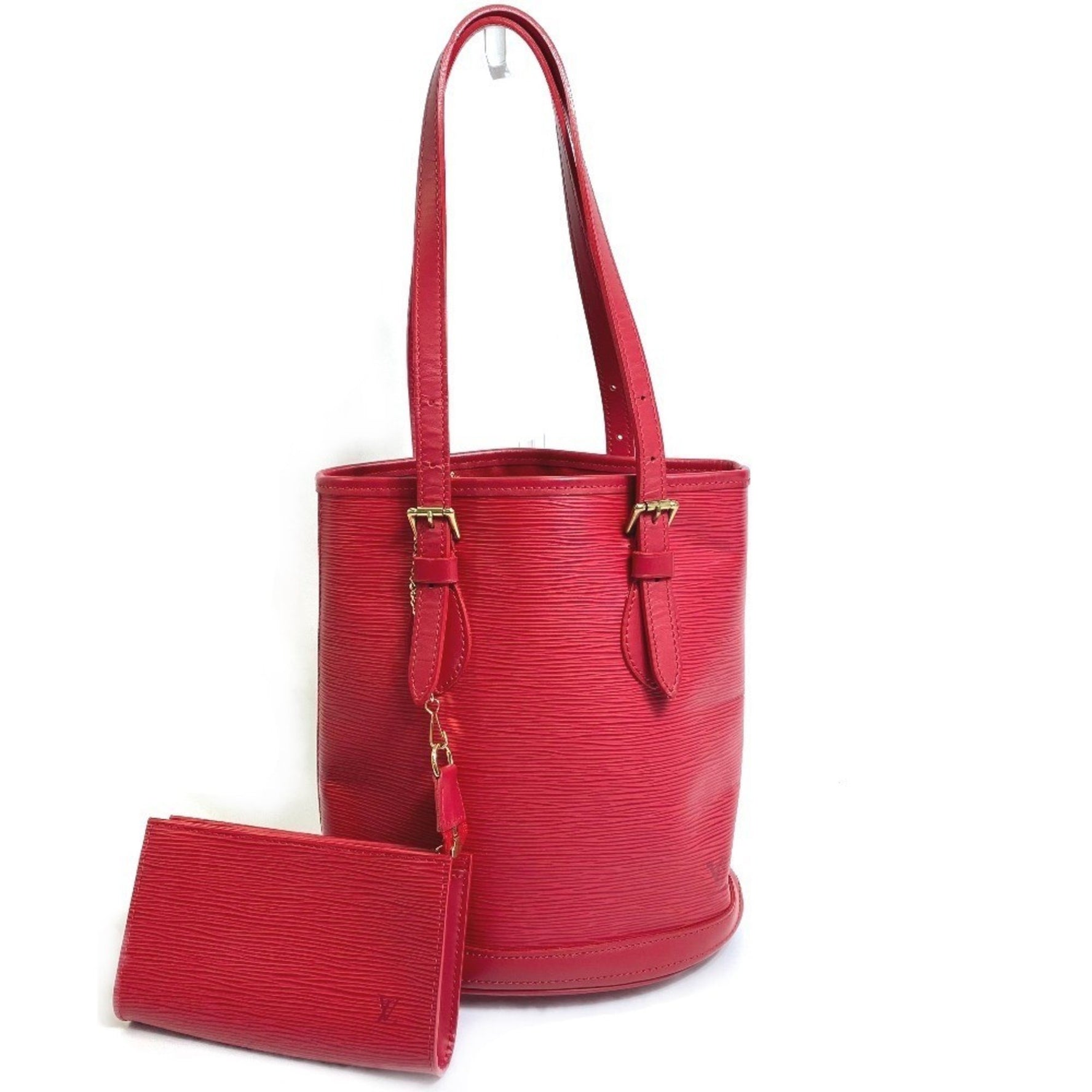 Louis Vuitton Epi Petite Bucket PM Bucket-Shaped Shoulder Bag in Leather, Rouge Red