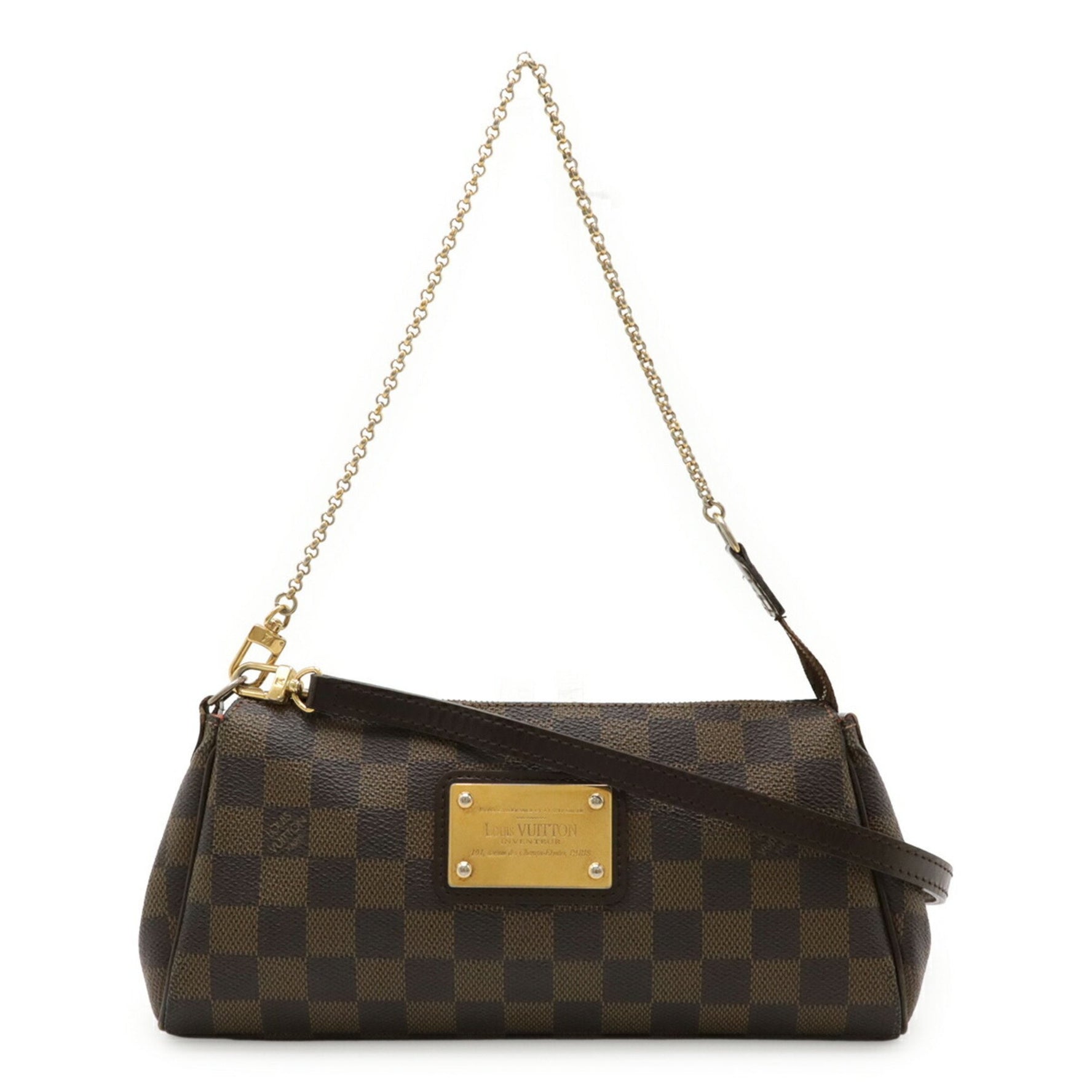 LOUIS VUITTON Damier Eva Pouch Clutch Bag Chain Shoulder