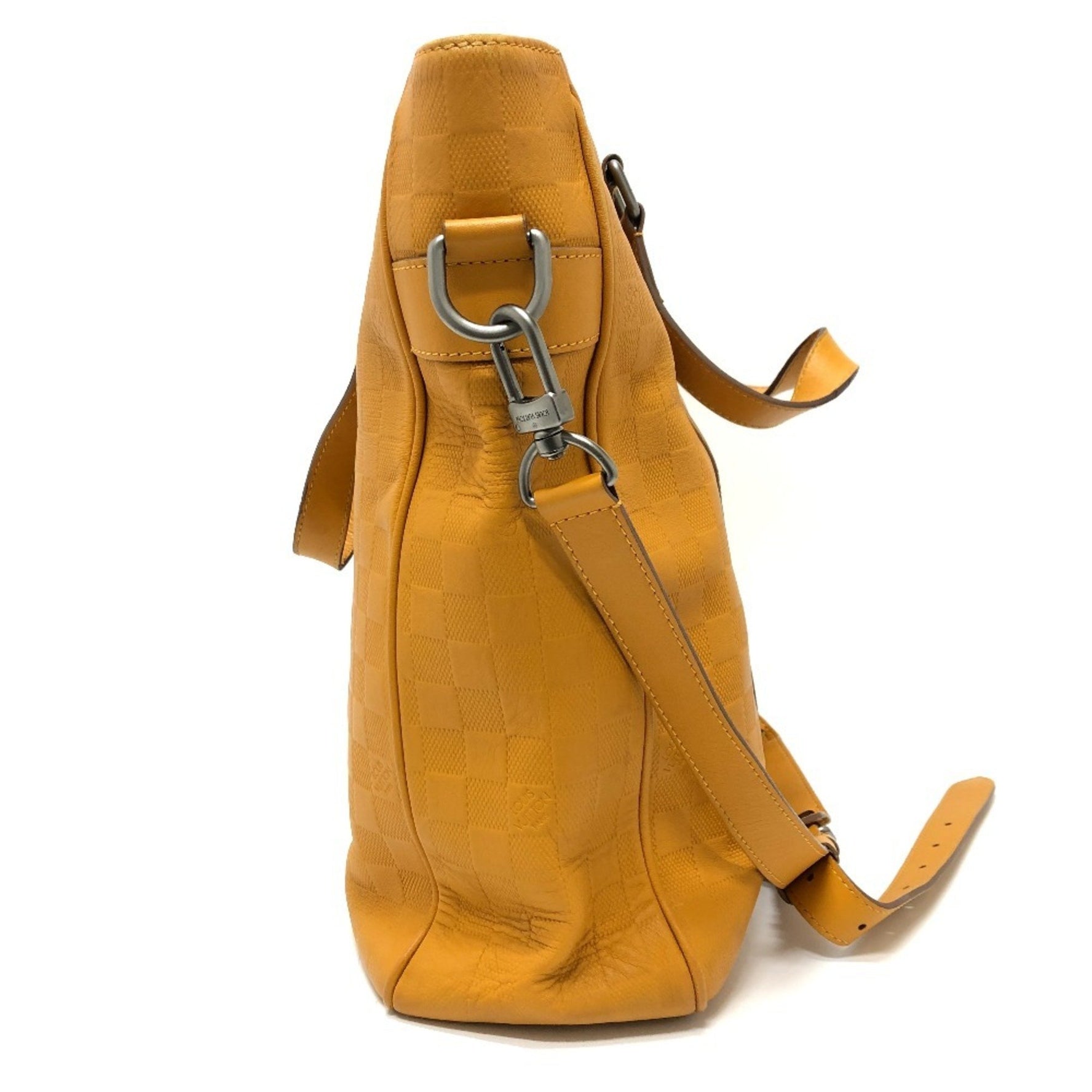 LOUIS VUITTON N41228 Damier Infini Tadao Bag Tote Leather Men's Solar Yellow