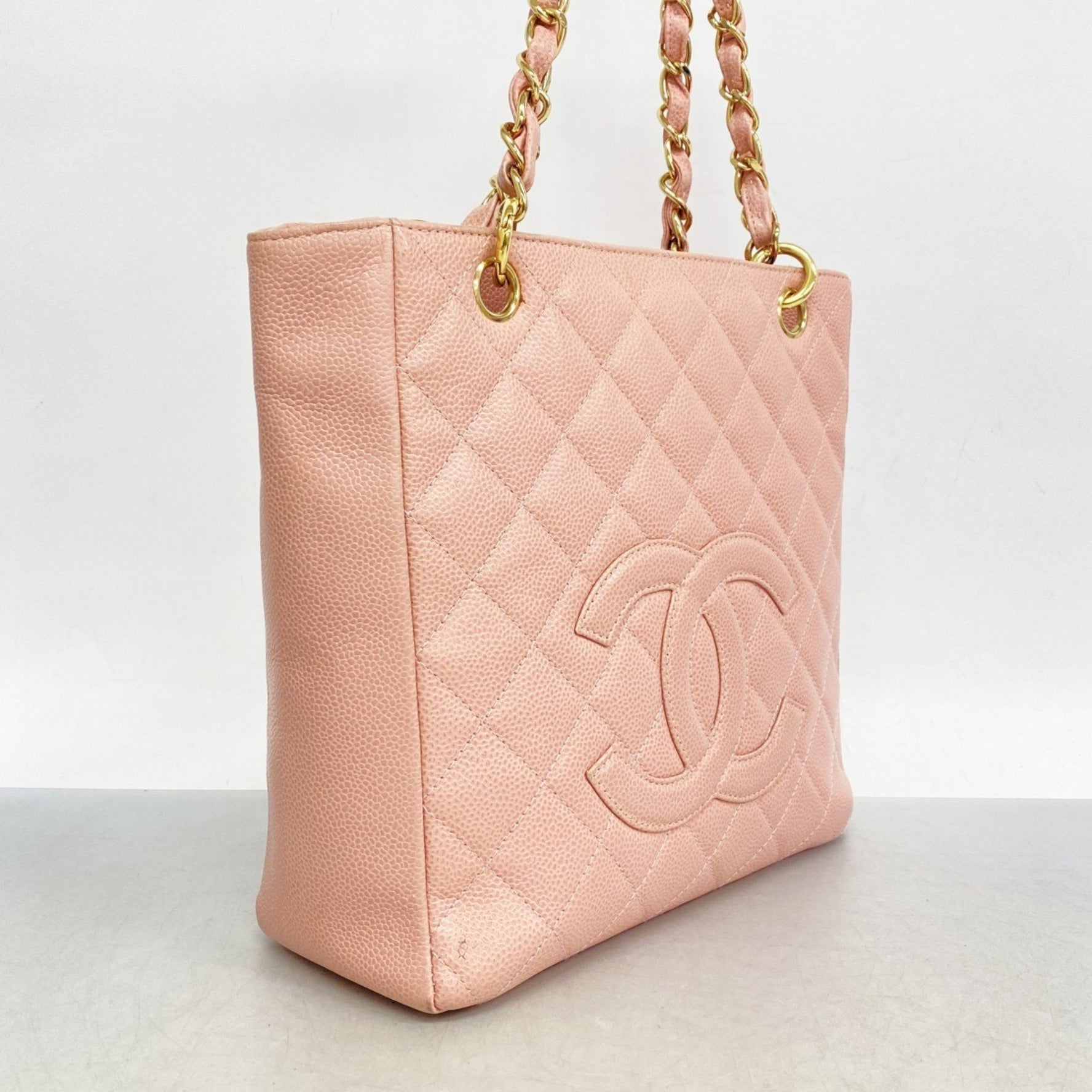 Chanel Matelasse Tote Bag with Chain Shoulder Strap, Caviar Skin