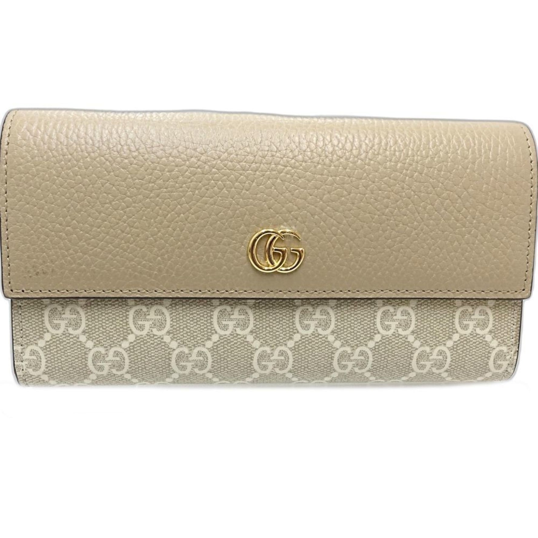 GUCCI Continental Wallet Double G GG Supreme Canvas