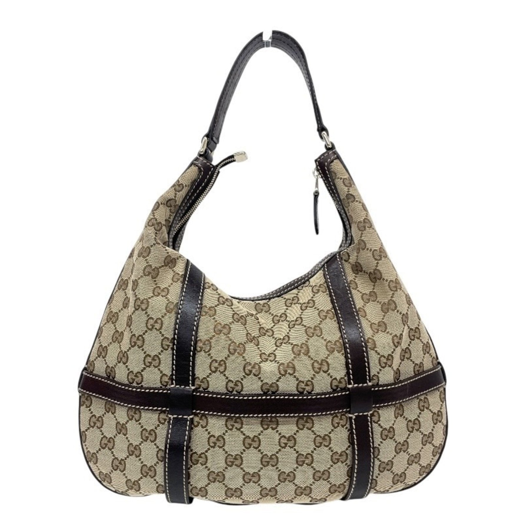 GUCCI One-Shoulder Bag 181500, GG Canvas, Women's Leather, Semi-Shoulder, Beige