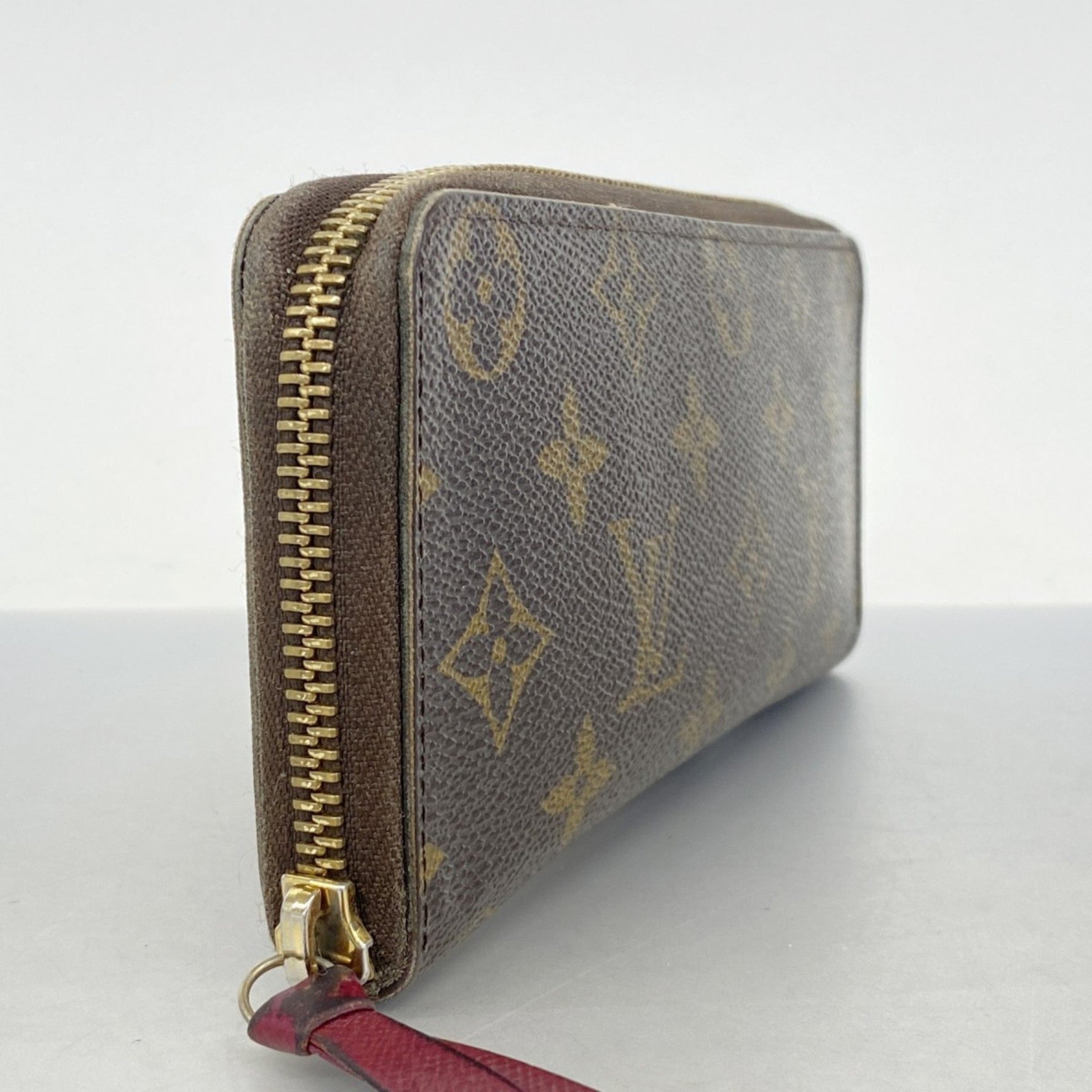 Louis Vuitton Monogram Portefeuille Clemence Long Wallet M60742 Brown Fuchsia Women's