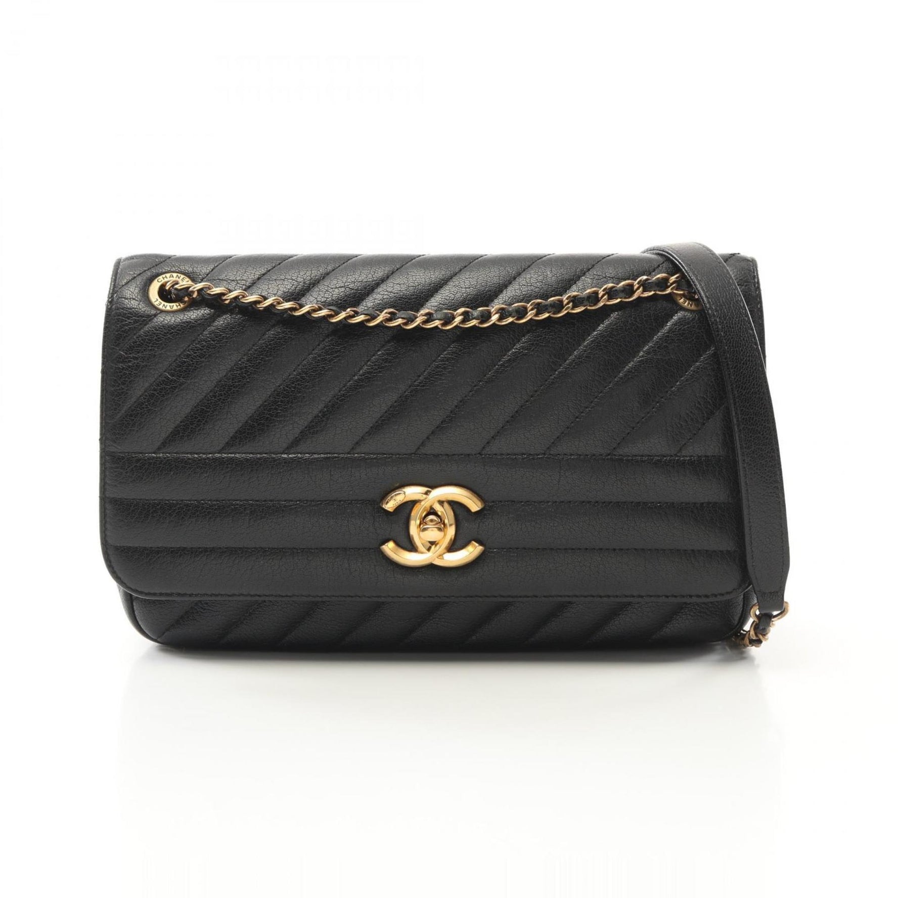 CHANEL Coco Mark Quilted Flap Bag Shoulder Leather