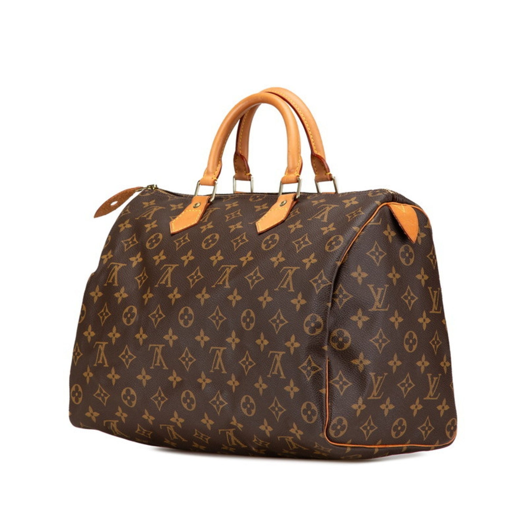 Louis Vuitton Monogram Speedy 35 Handbag Boston Bag Brown PVC Leather Women's LOUIS VUITTON