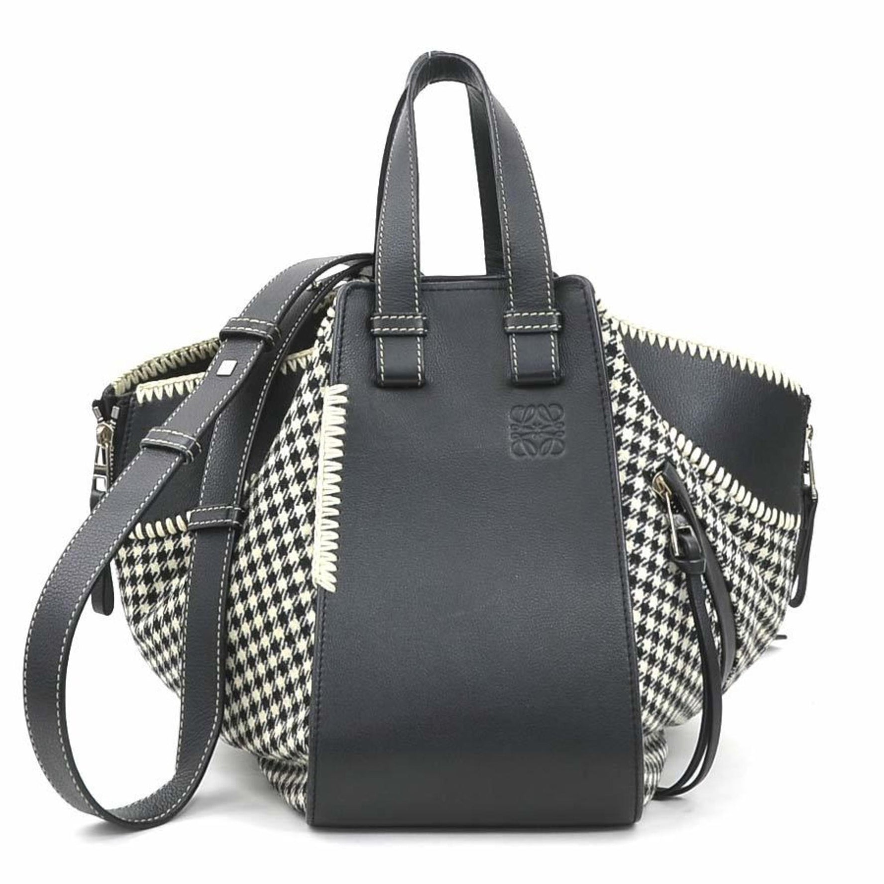 LOEWE Handbag Shoulder Bag Hammock Small Leather Black x Ivory