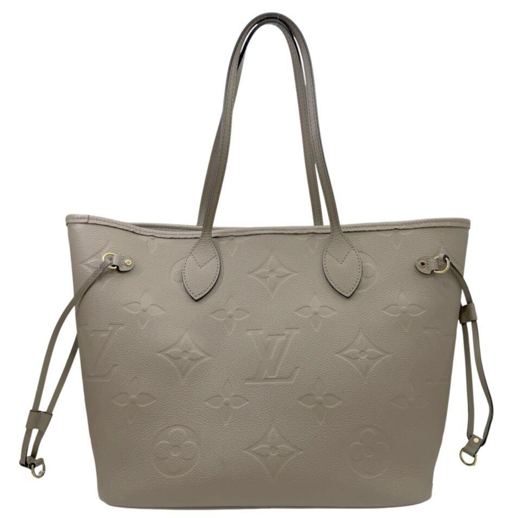 LOUIS VUITTON Monogram Empreinte Neverfull MM Tourterelle Tote Bag