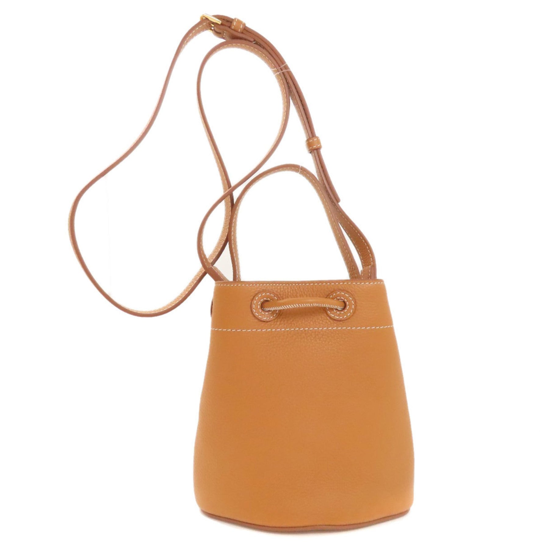 Burberry TB logo drawstring handbag, leather