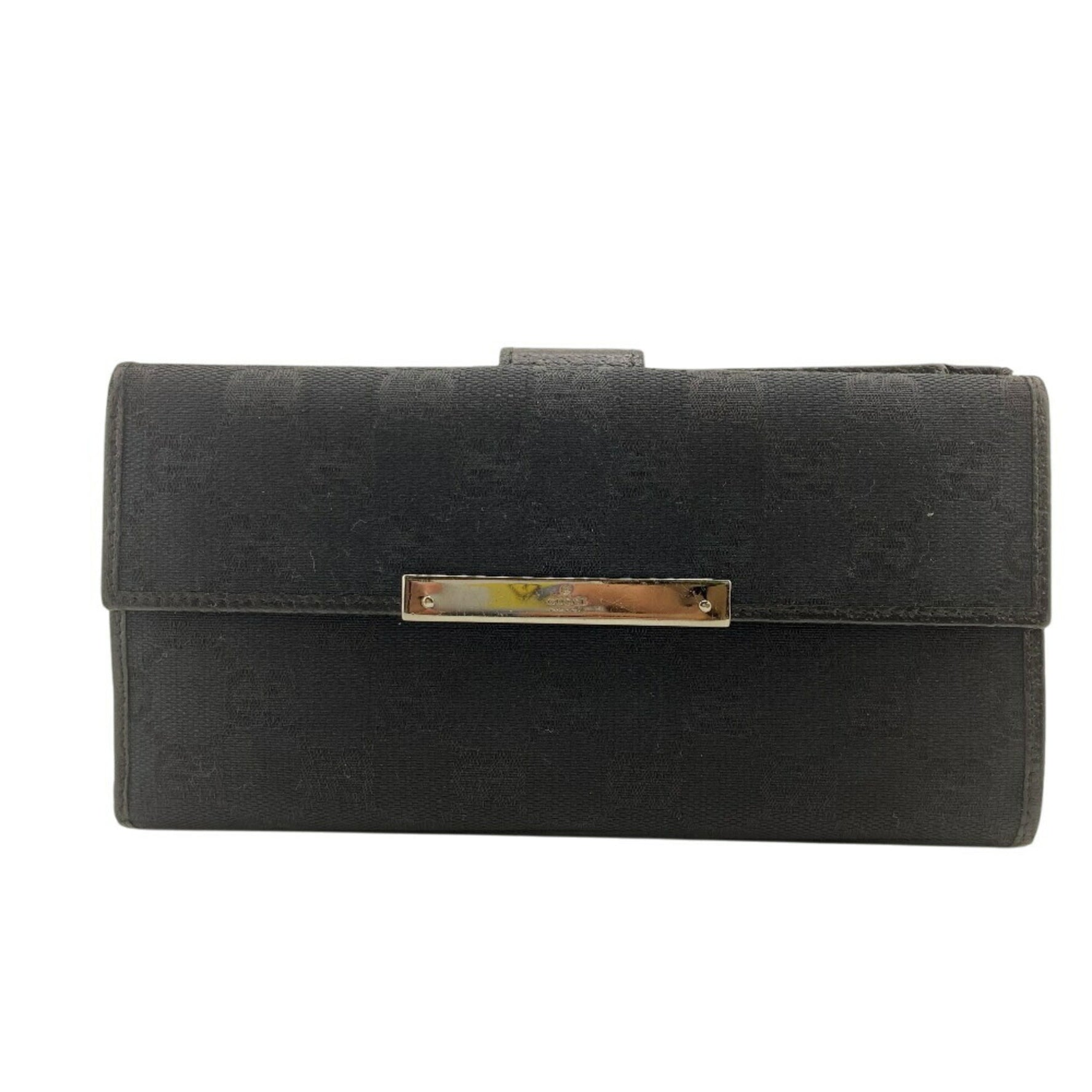 GUCCI Men's Bifold GG Pattern Long Wallet in Black