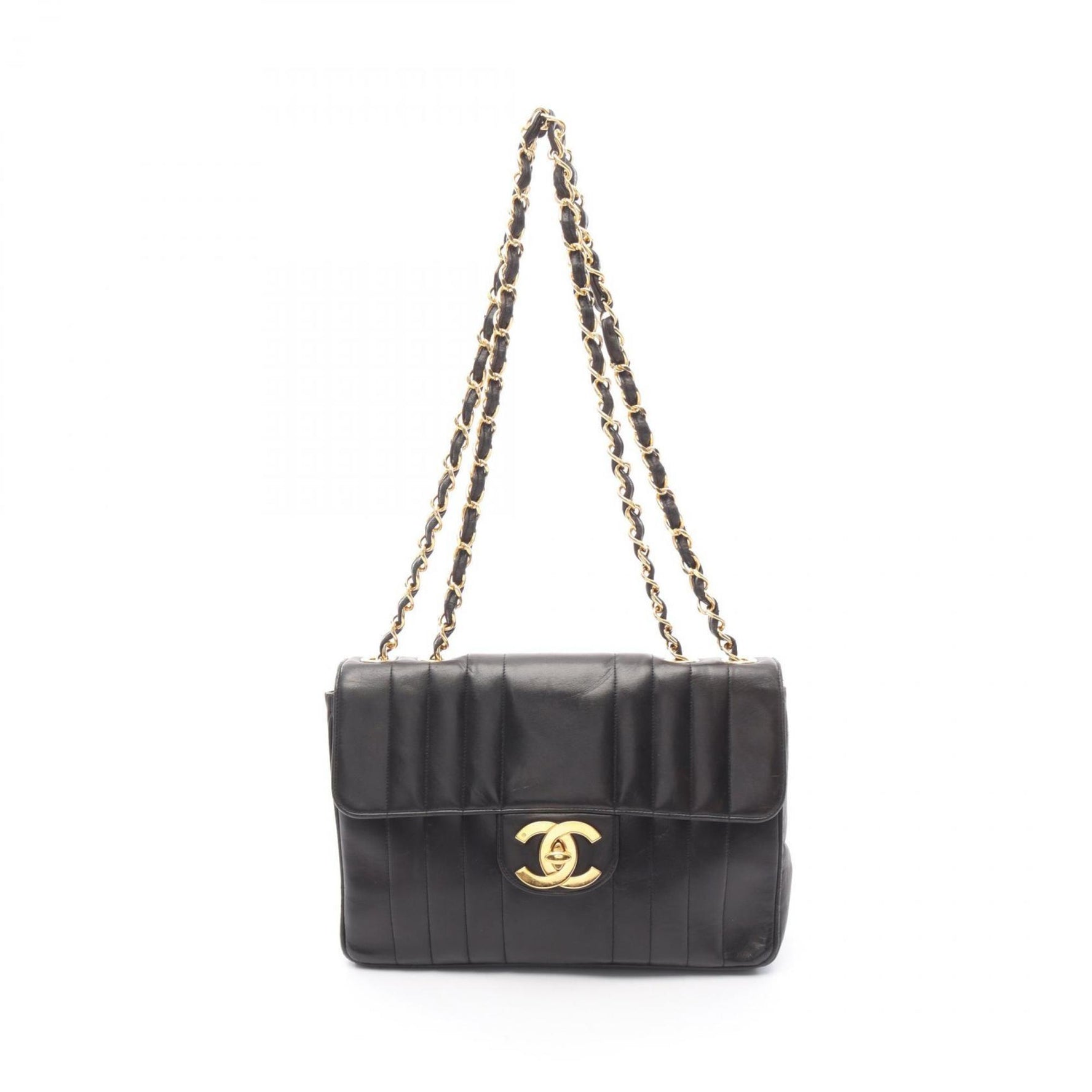 CHANEL Mademoiselle Deca Matelasse Shoulder Bag, Lambskin Leather