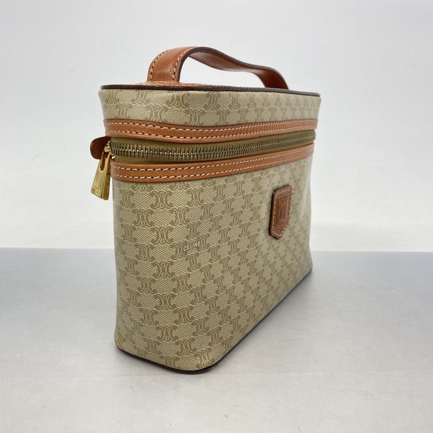Celine Vanity Bag Macadam Beige Light Brown Women's