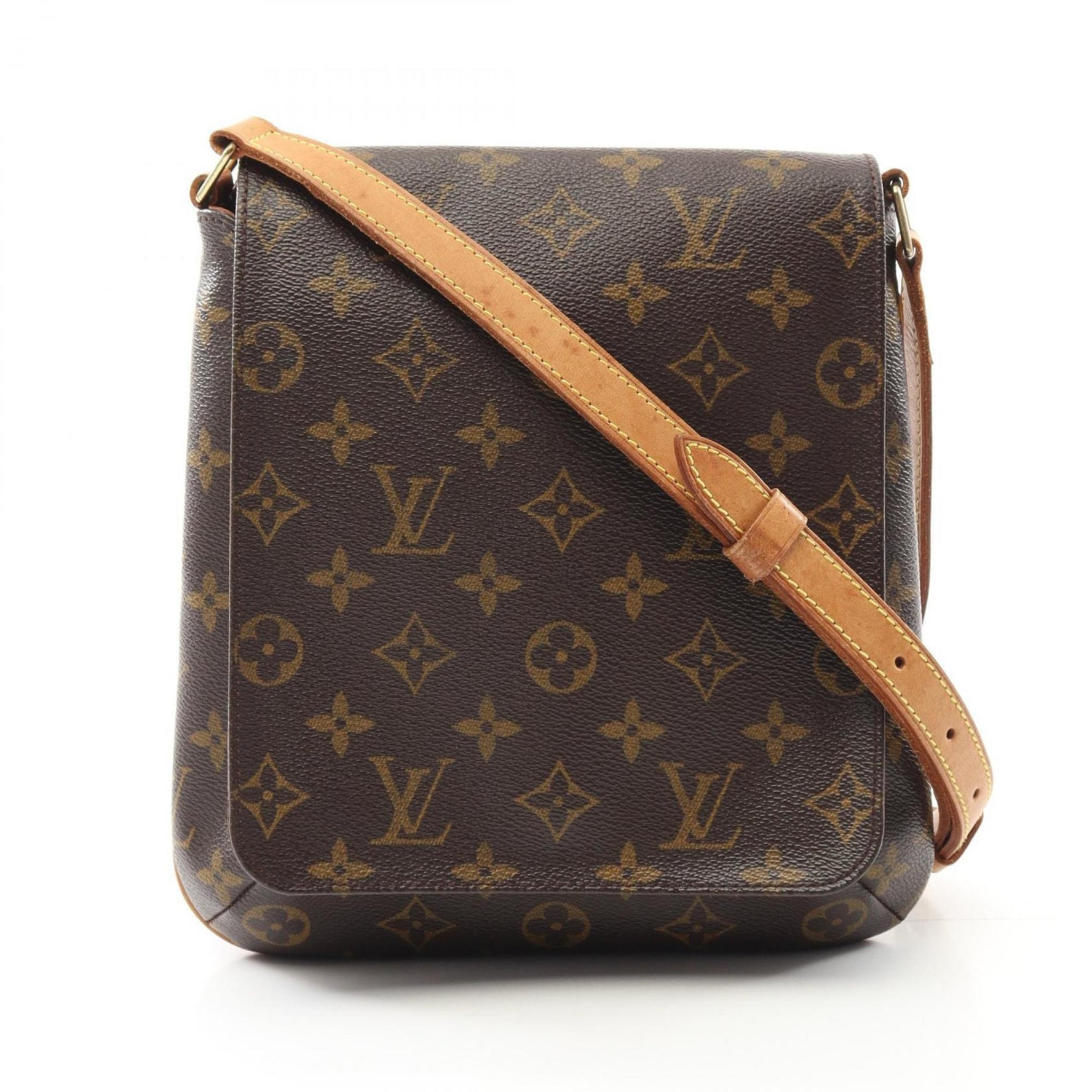 Louis Vuitton Musette Salsa Long Strap Shoulder Bag Coated Canvas Leather Monogram