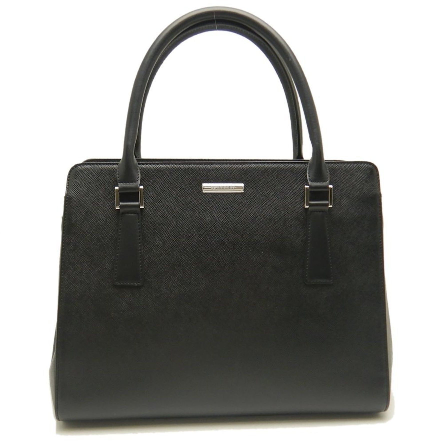 BURBERRY Handbag Saffiano Leather Black