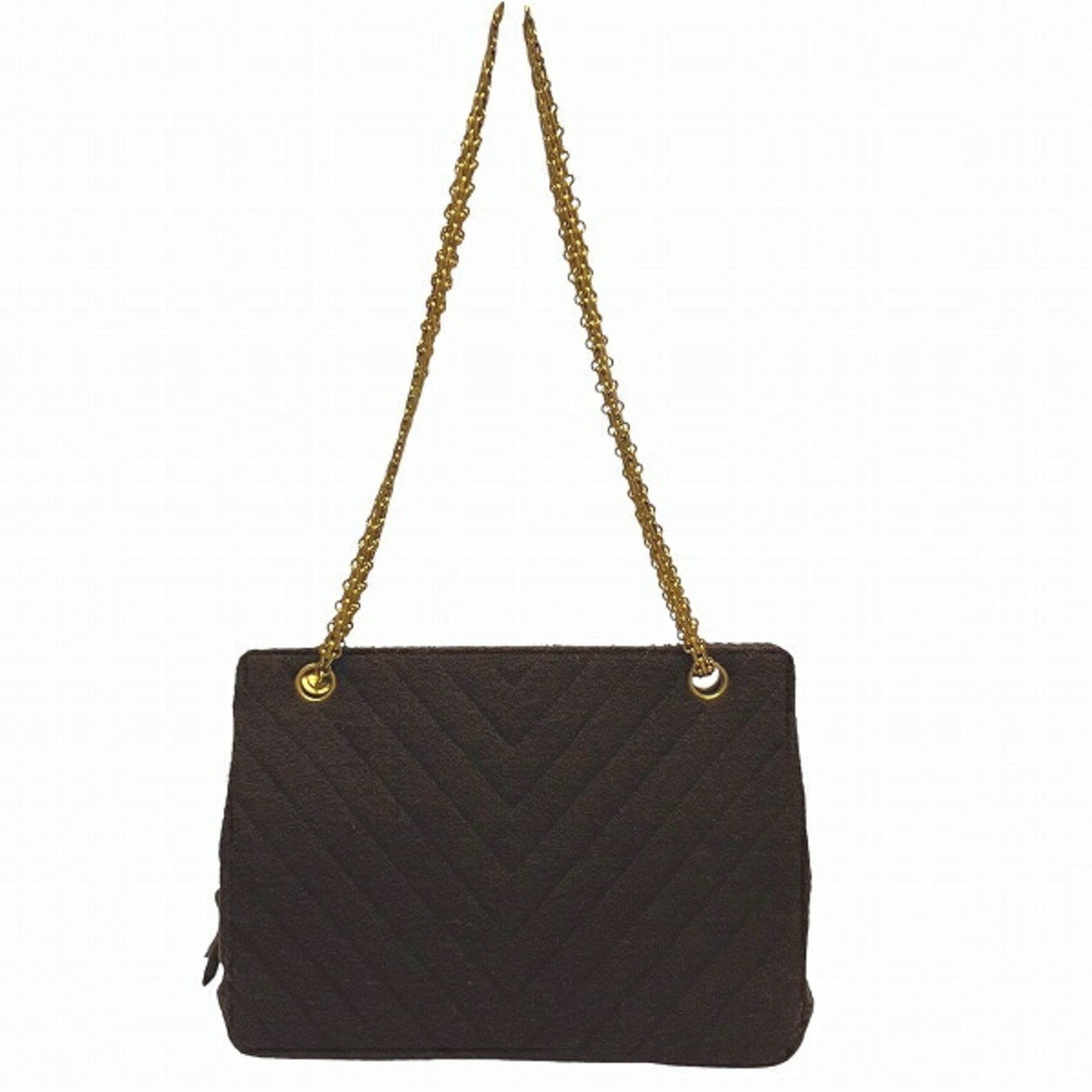 Chanel Chevron Tweed Chain Shoulder Bag