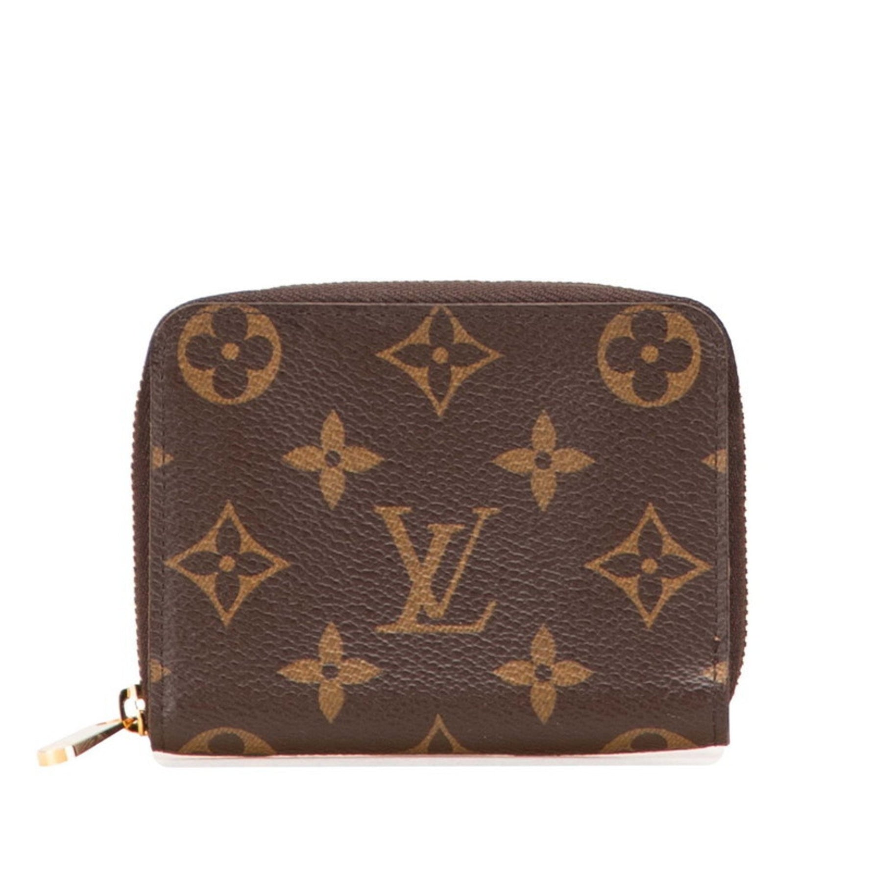 Louis Vuitton Monogram Zippy Coin Purse, Wallet/Coin Case/Business Card Case/Card Case Brown Leather, LOUIS VUITTON