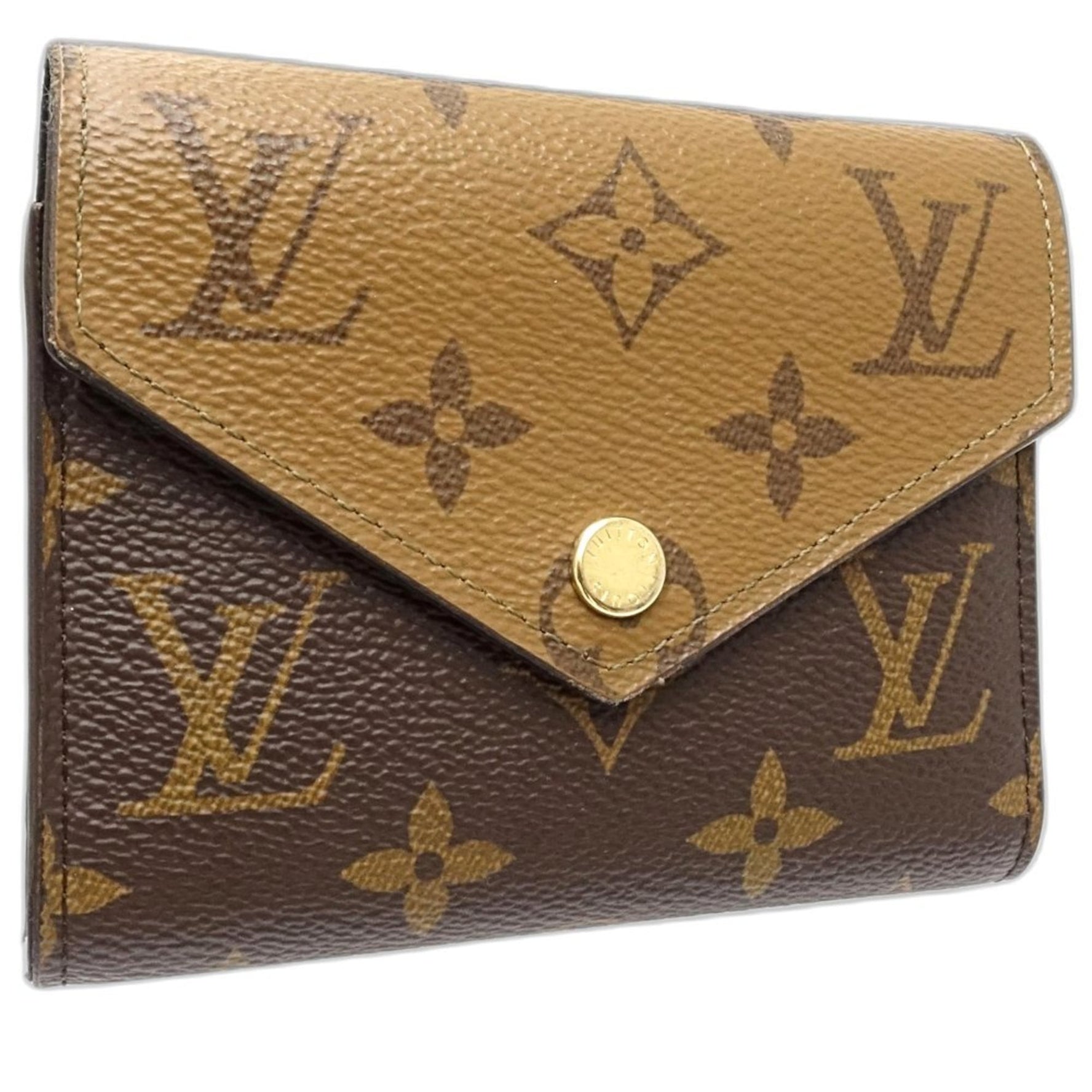LOUIS VUITTON Louis Vuitton Tri-fold Wallet Portefeuille Victorine Monogram Reverse