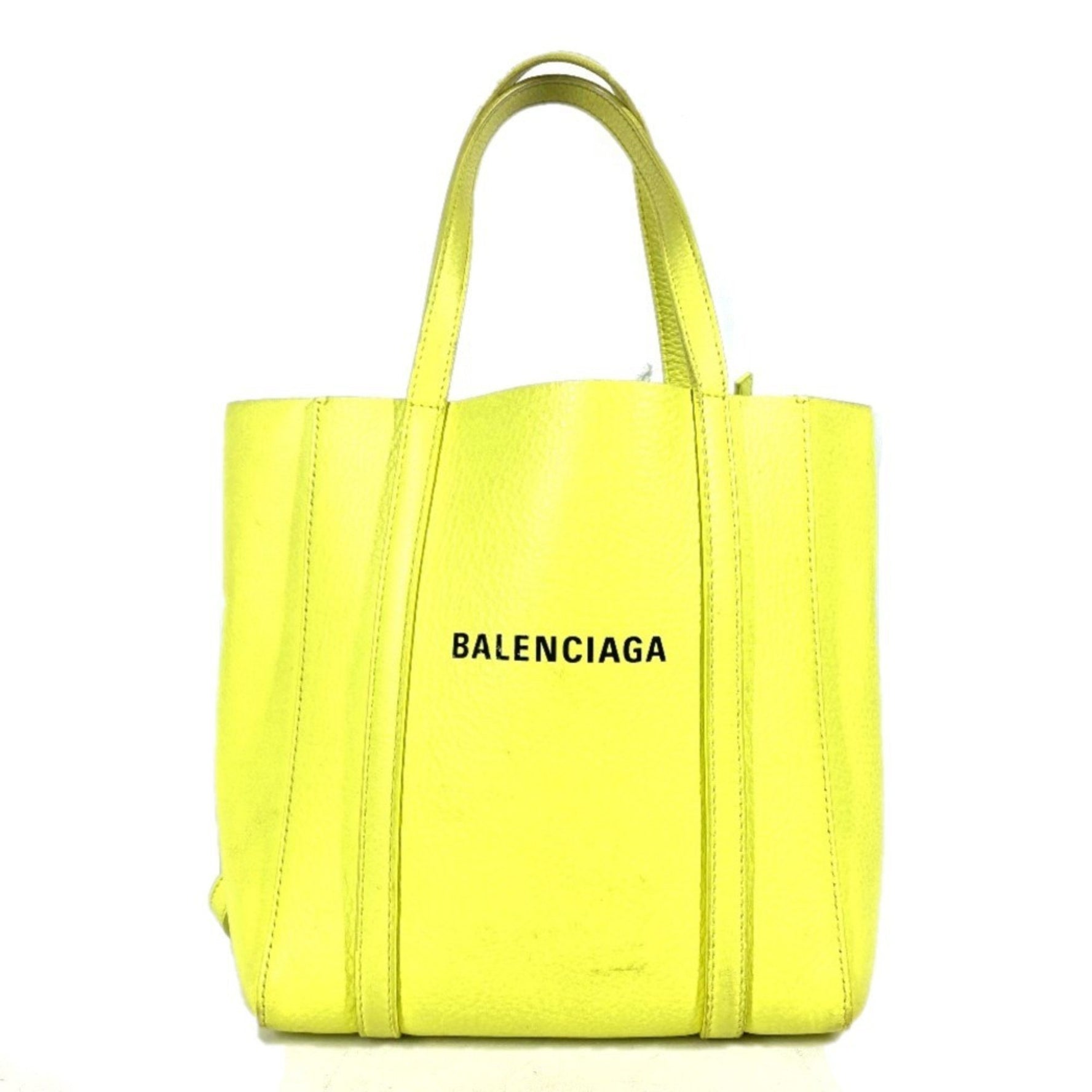 BALENCIAGA Everyday Tote Bag XXS Shoulder Leather Women's Yellow