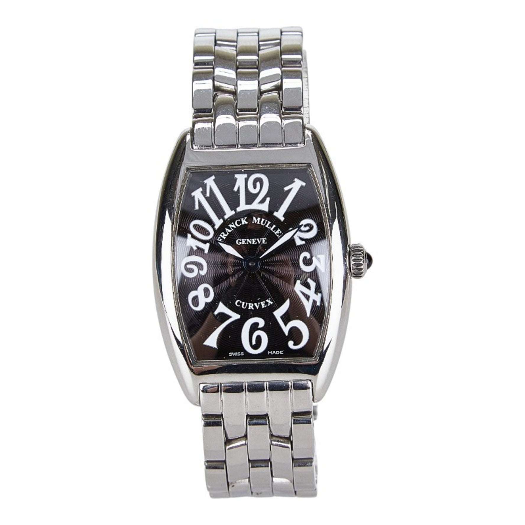 Franck Muller Tonneau Curvex Watch Quartz Black Dial Stainless Steel FRANCK MULLER