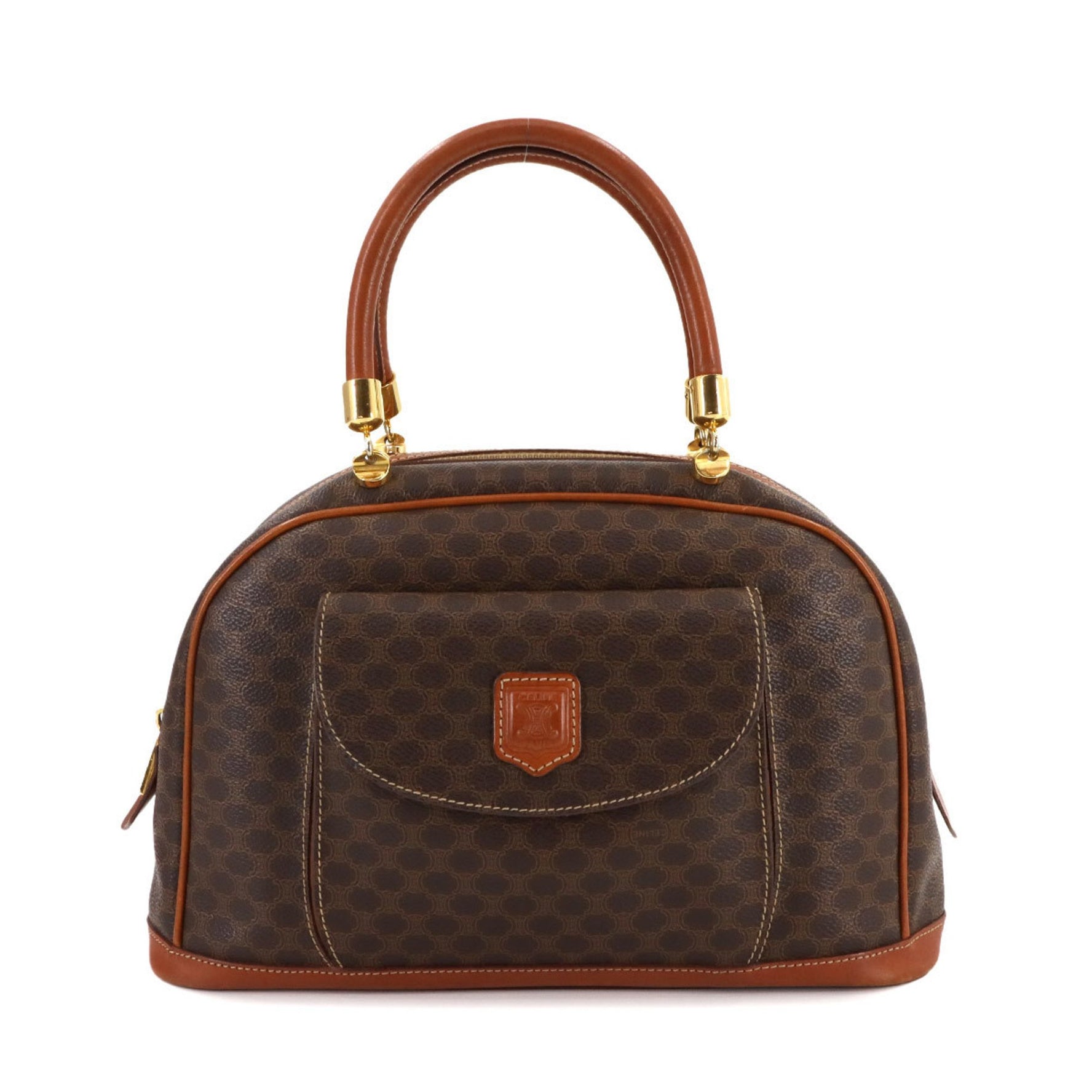 Celine Macadam Handbag in Leather with Gold Hardware