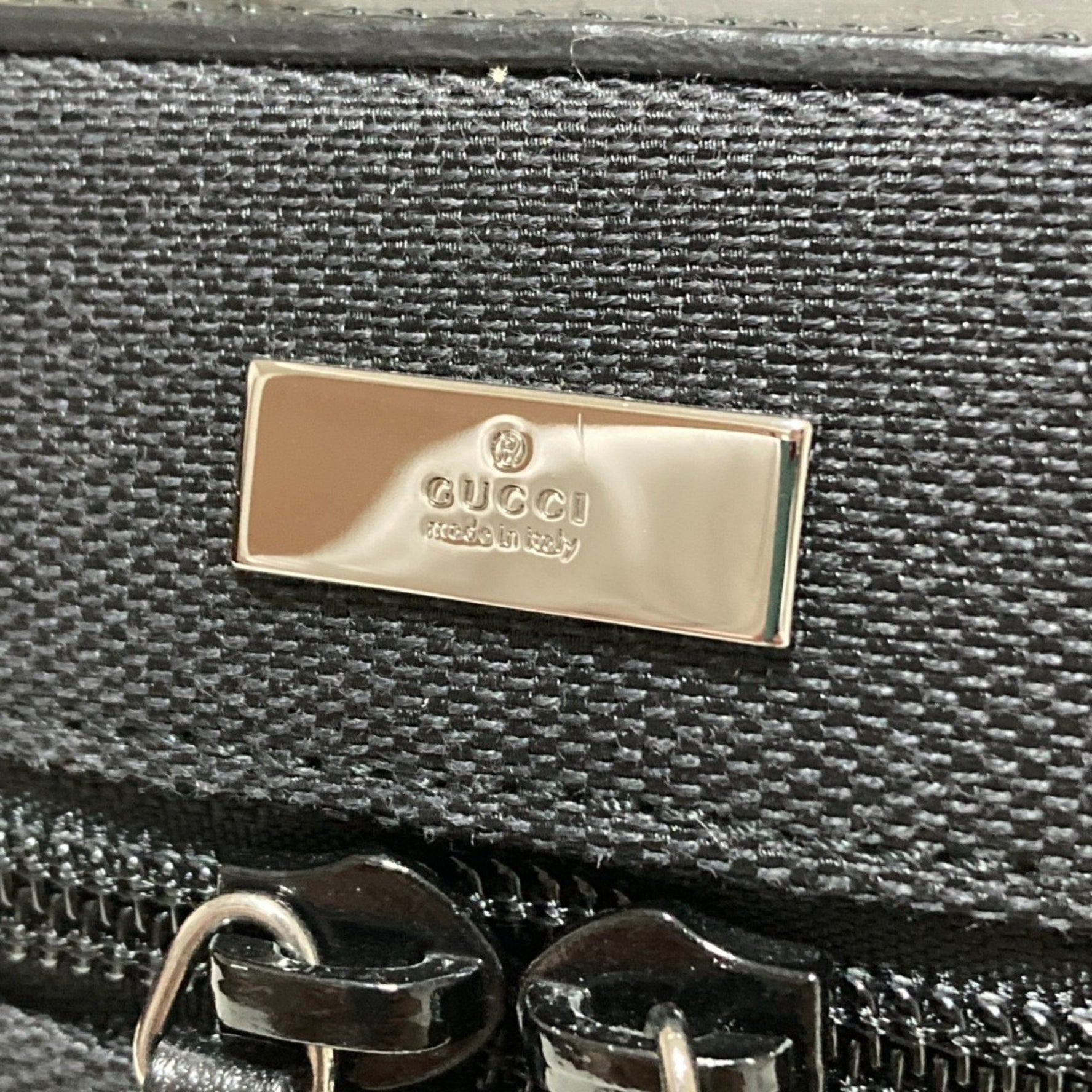 GUCCI Canvas Top Handle Vanity Bag Handbag