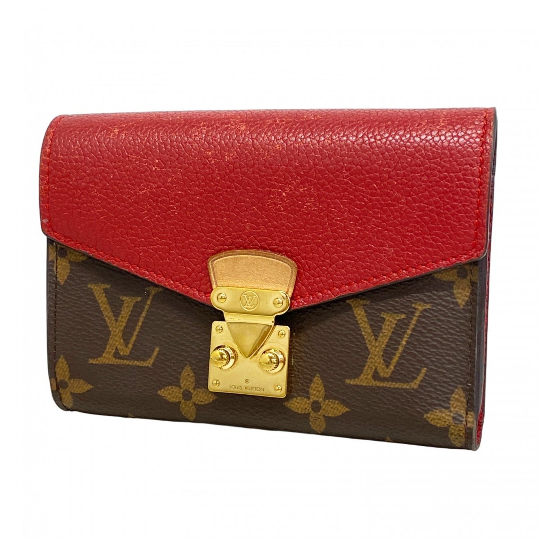 Louis Vuitton Tri-fold Wallet Monogram Portefeuille Pallas Compact M67478 Cerise Women's