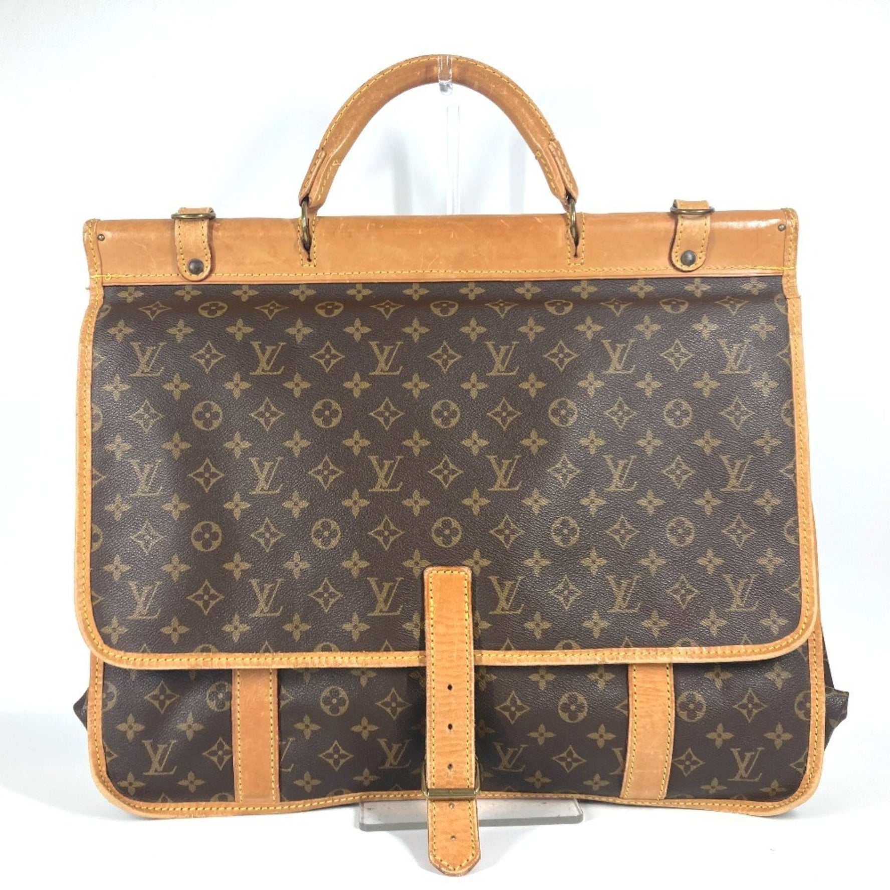 LOUIS VUITTON M41140 Monogram Sac Chasse 2WAY Bag Handbag Shoulder Boston Canvas Men's Women's Brown