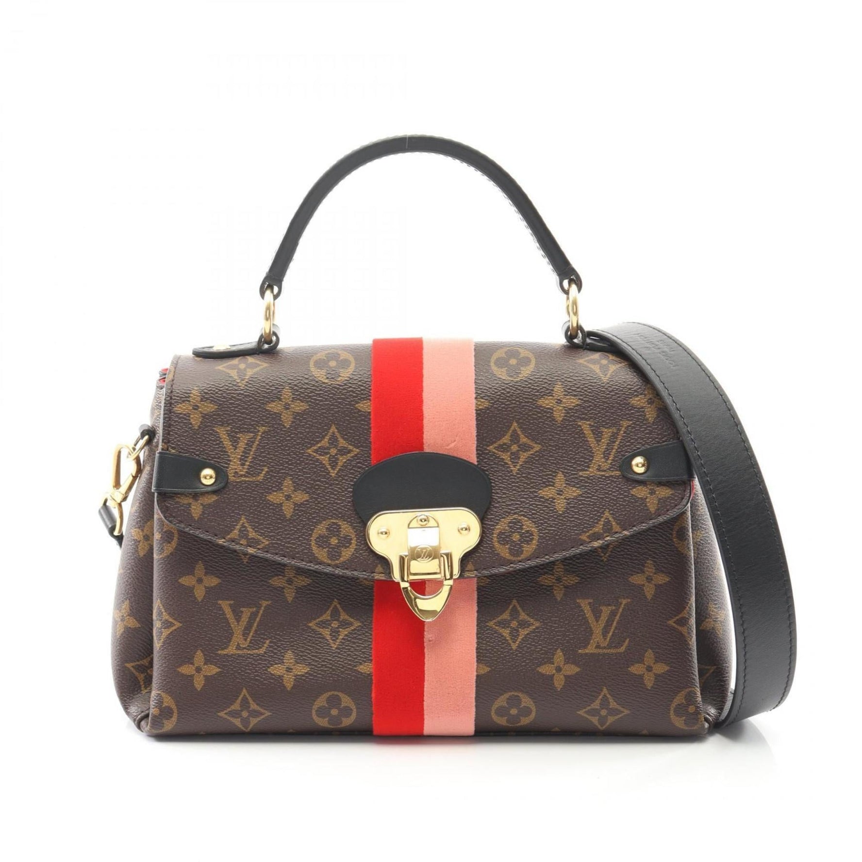 Louis Vuitton Georges BB Monogram Coquelicot Peche Handbag, Coated Canvas, Leather, and Fabric, Brown Multicolor