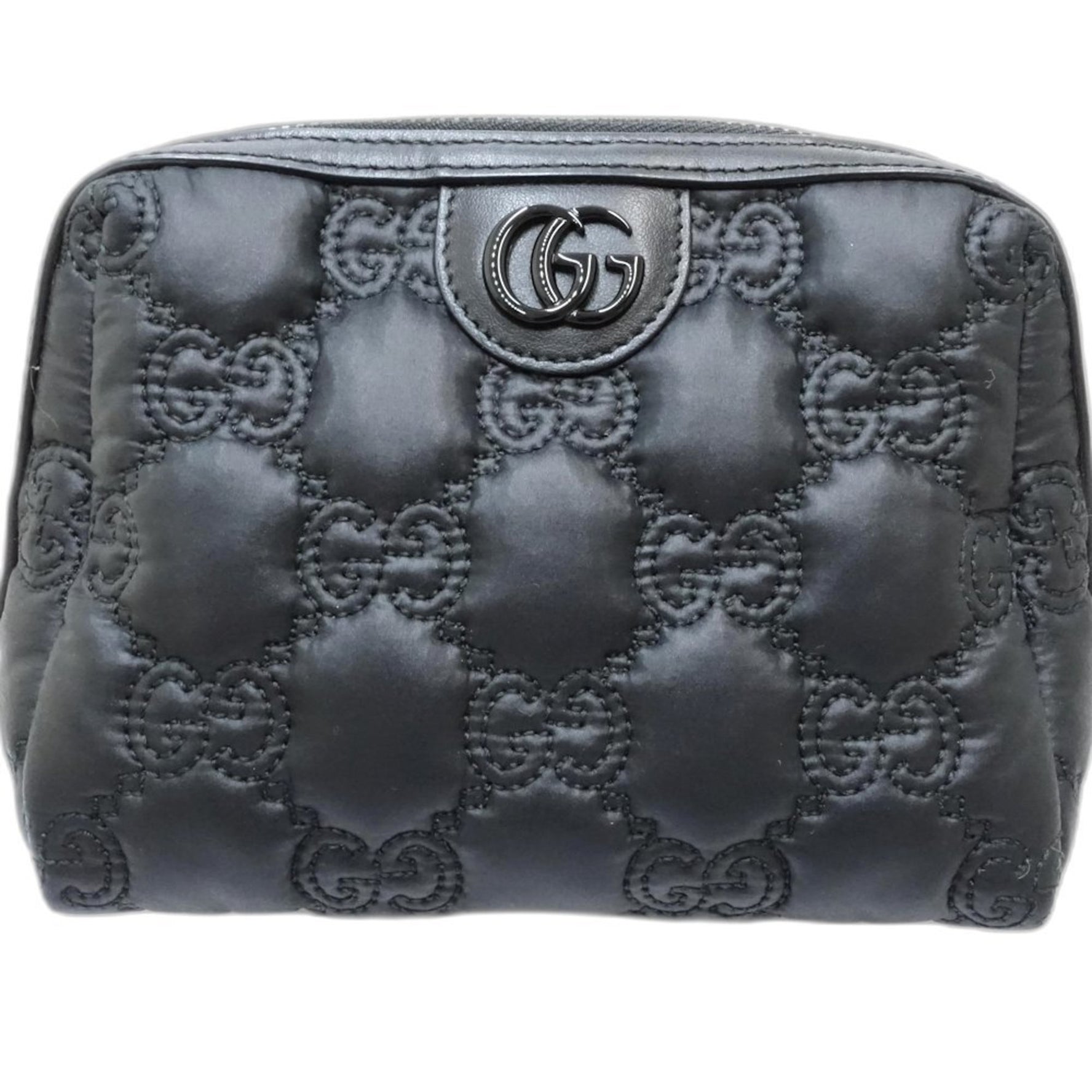GUCCI GG Quilted Tick Pouch Bag in Nylon and Leather
