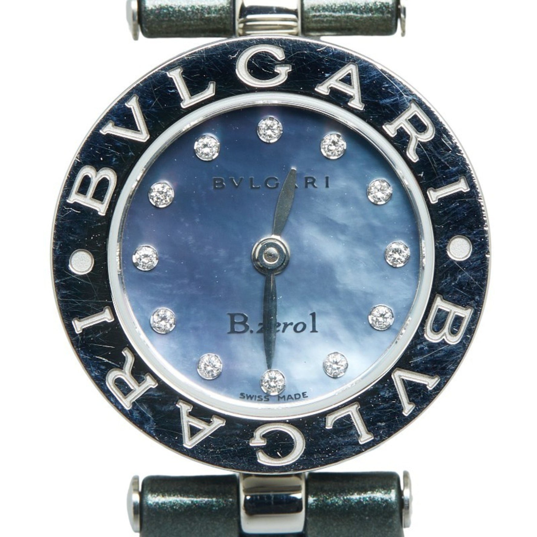 BVLGARI B.Zero1 Watch BZ22S Quartz Blue Shell Dial Stainless Steel Enamel Women's