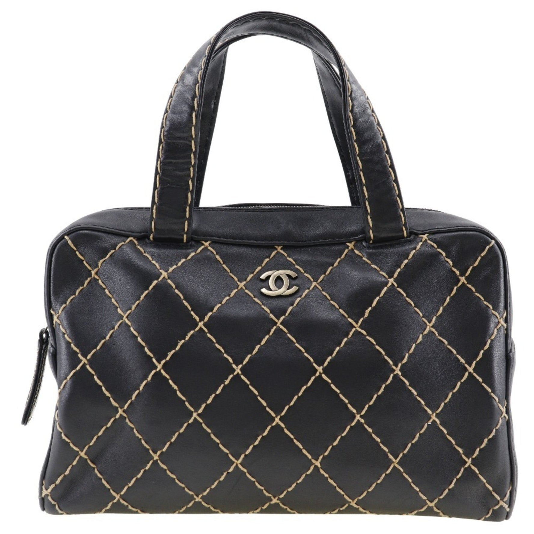 CHANEL Wild Stitch Handbag Coco Mark Calfskin