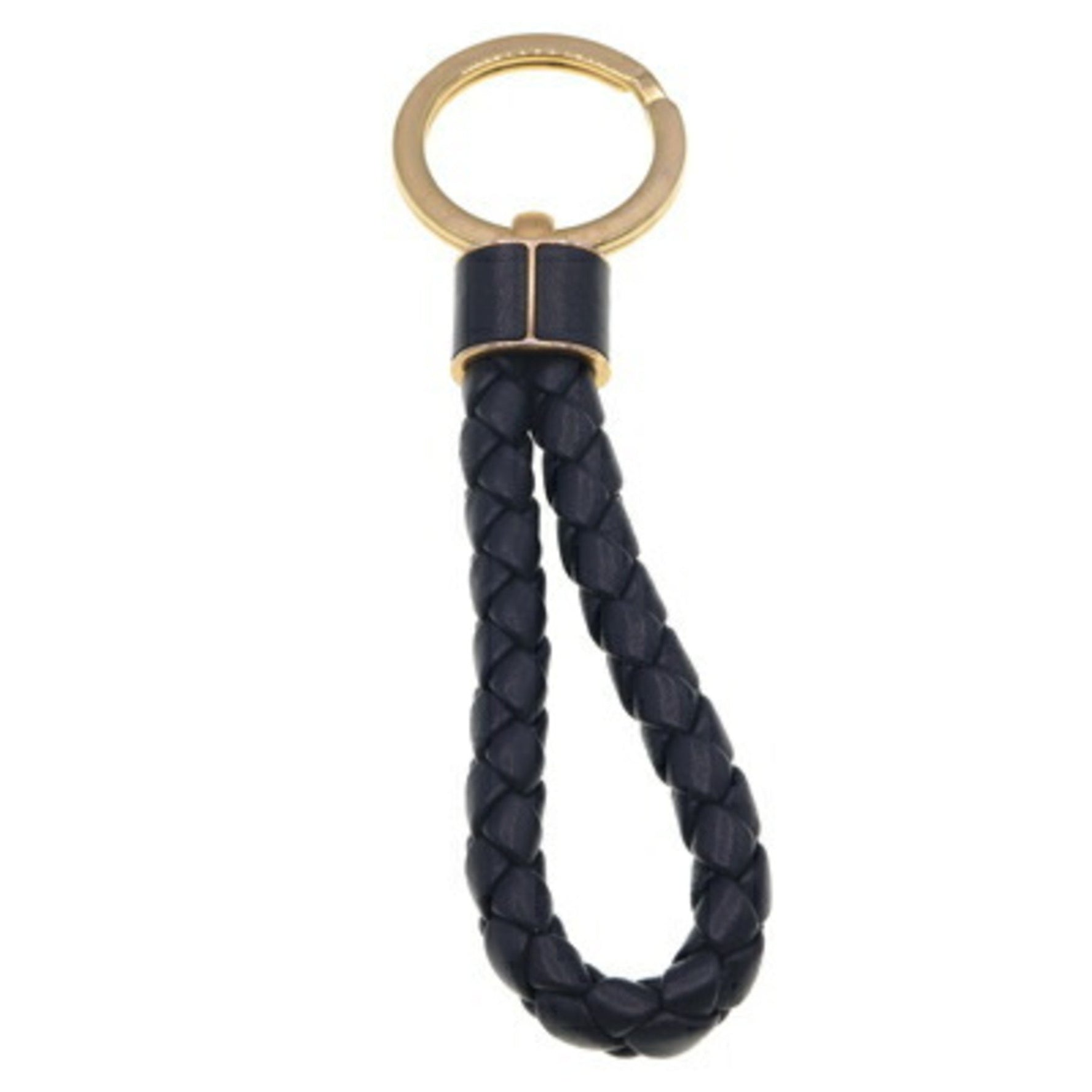 Bottega Veneta Key Ring Intrecciato Dark Navy Leather Women Men BOTTEGA VENETA
