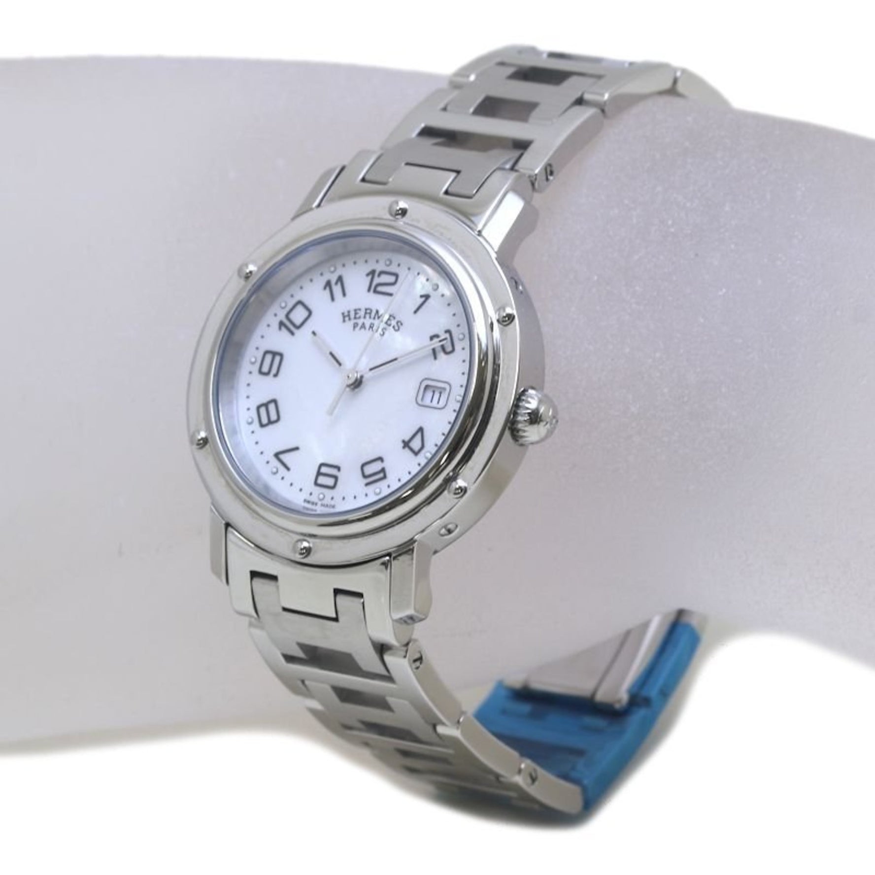HERMES Clipper Nacle Watch with New Buckle, CL6.410.212 3831, Boys' Stainless Steel,