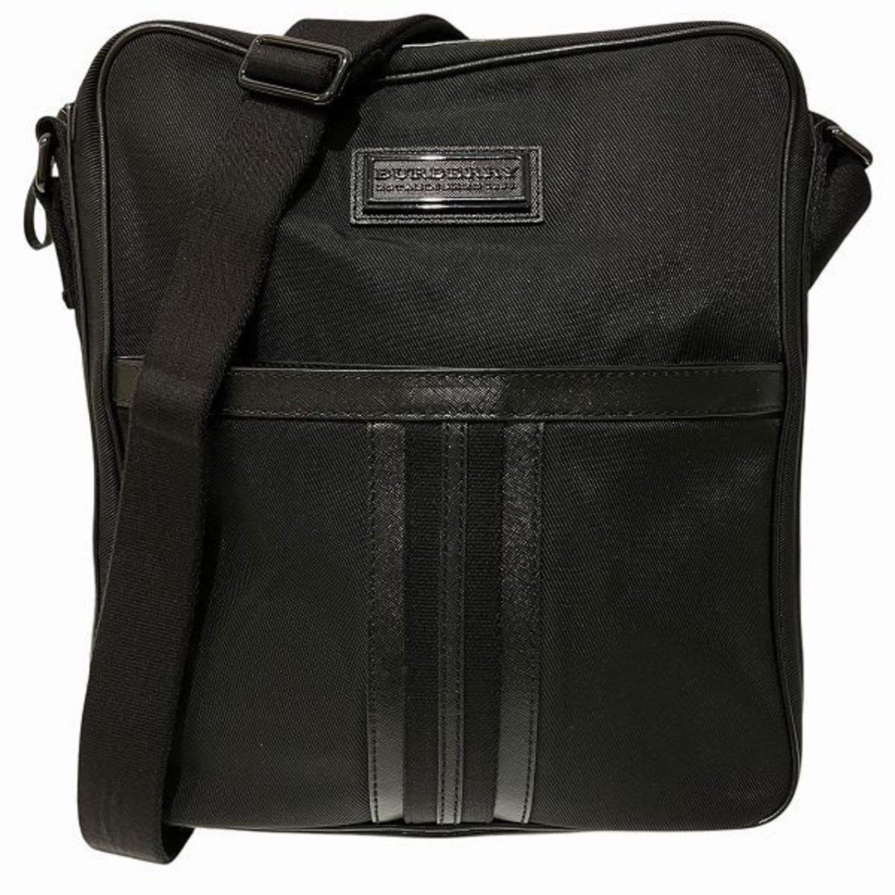 Burberry Black Canvas x Leather Bag Shoulder for Men and Women