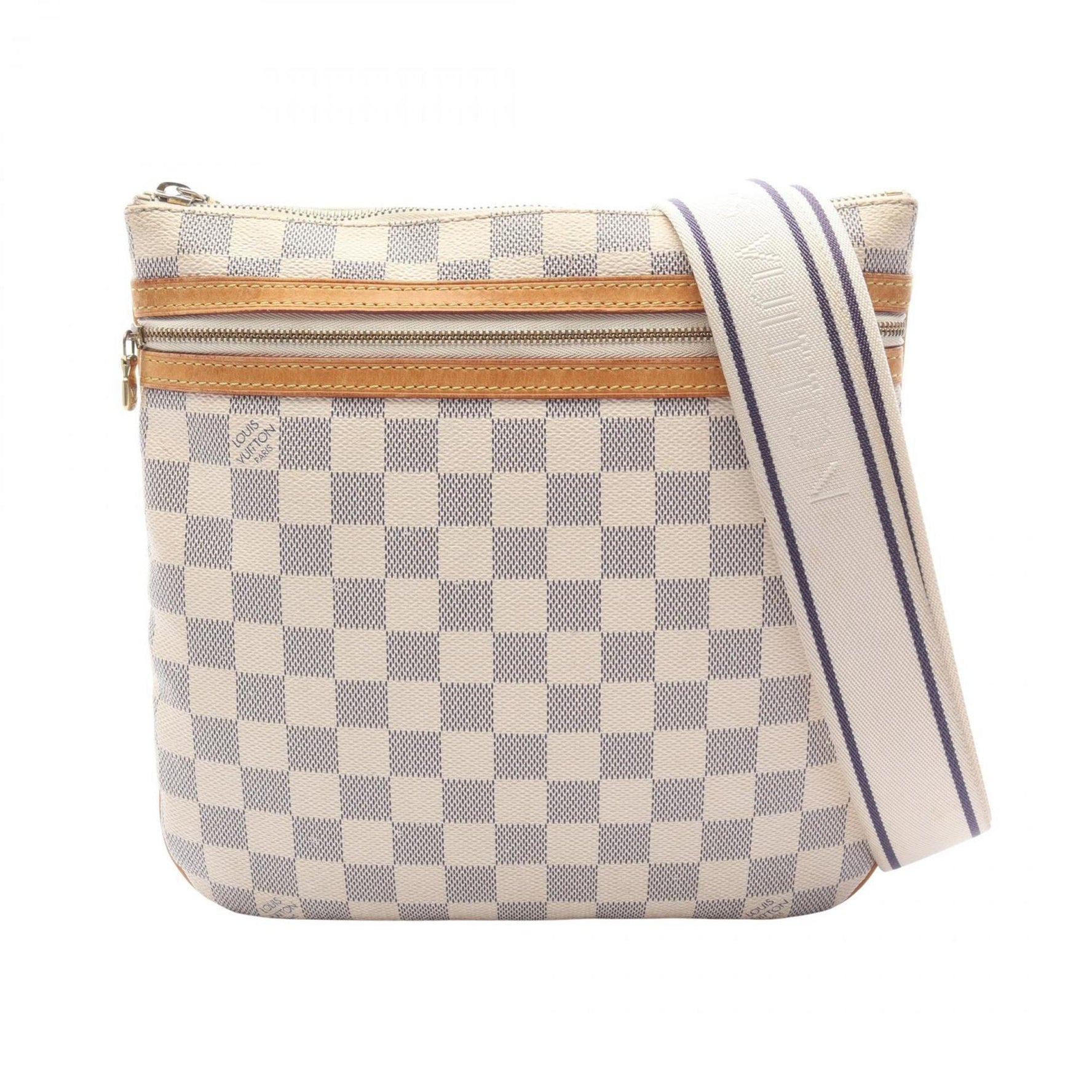Louis Vuitton Pochette Bosphore Shoulder Bag, Coated Canvas and Leather with Damier Azur