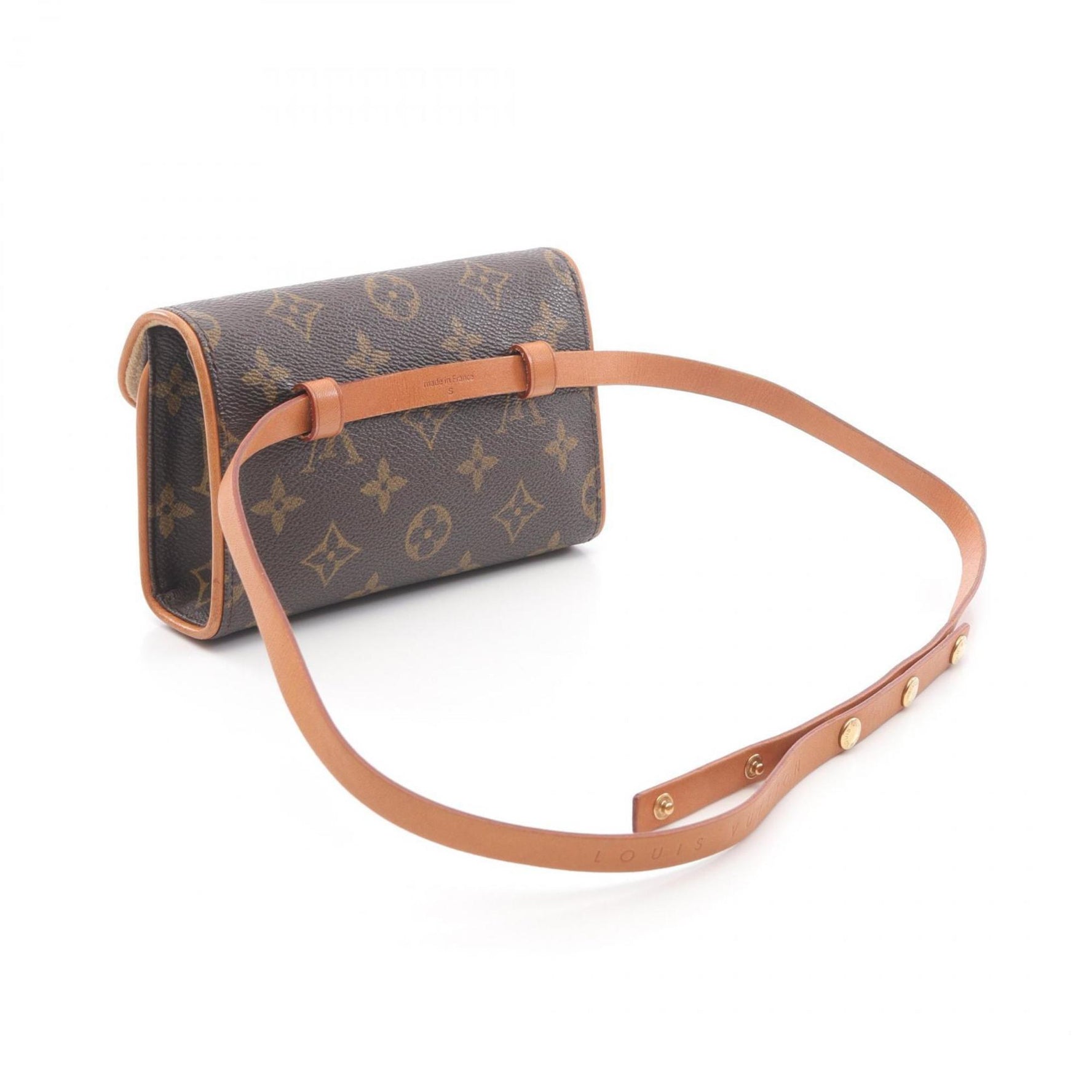 Louis Vuitton Florentine Pochette Waist Bag/Body Bag in Coated Canvas and Leather with Monogram Design, Brown