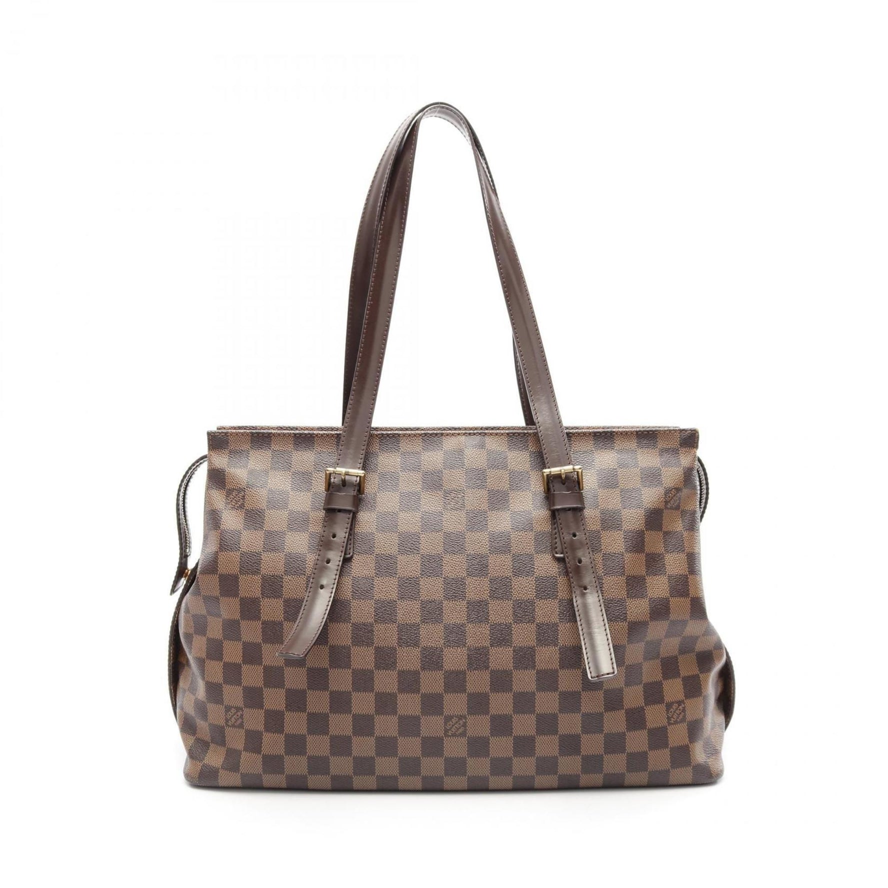 Louis Vuitton Chelsea Tote Bag Coated Canvas Leather Damier Brown