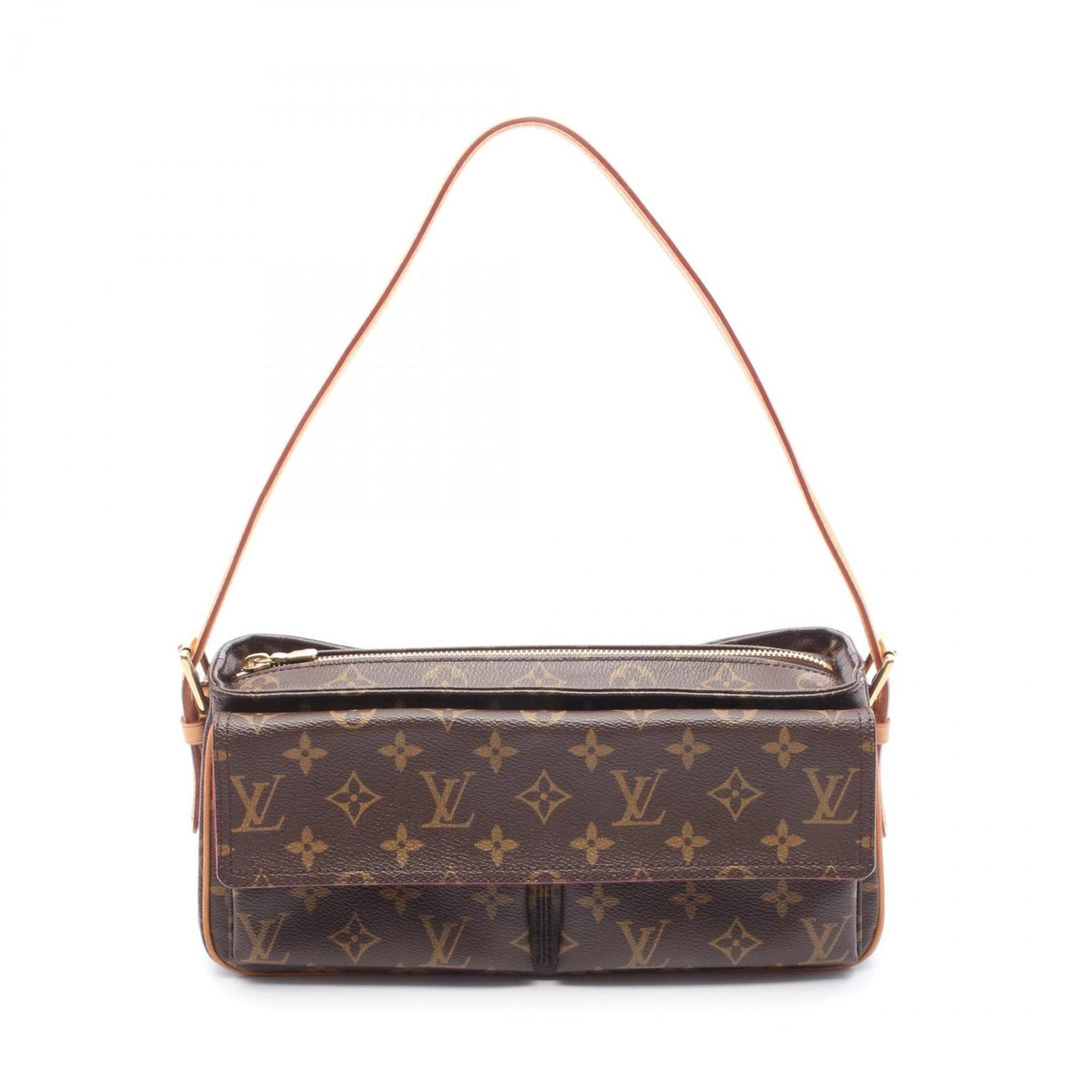 Louis Vuitton Vivacite MM Monogram Shoulder Bag Coated Canvas Leather