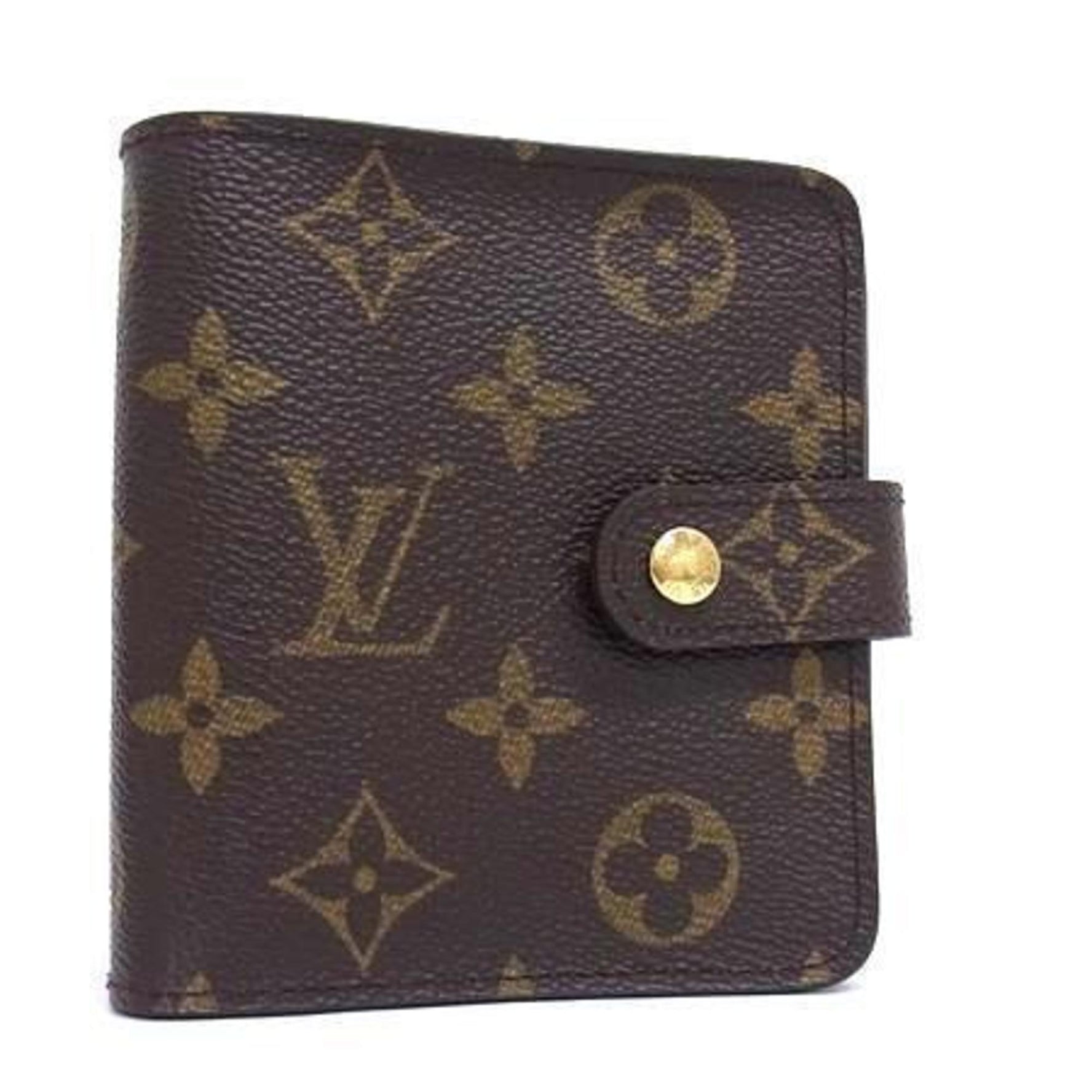 LOUIS VUITTON Louis Vuitton Compact Zip Wallet M61667 Brown Monogram Women's Bifold