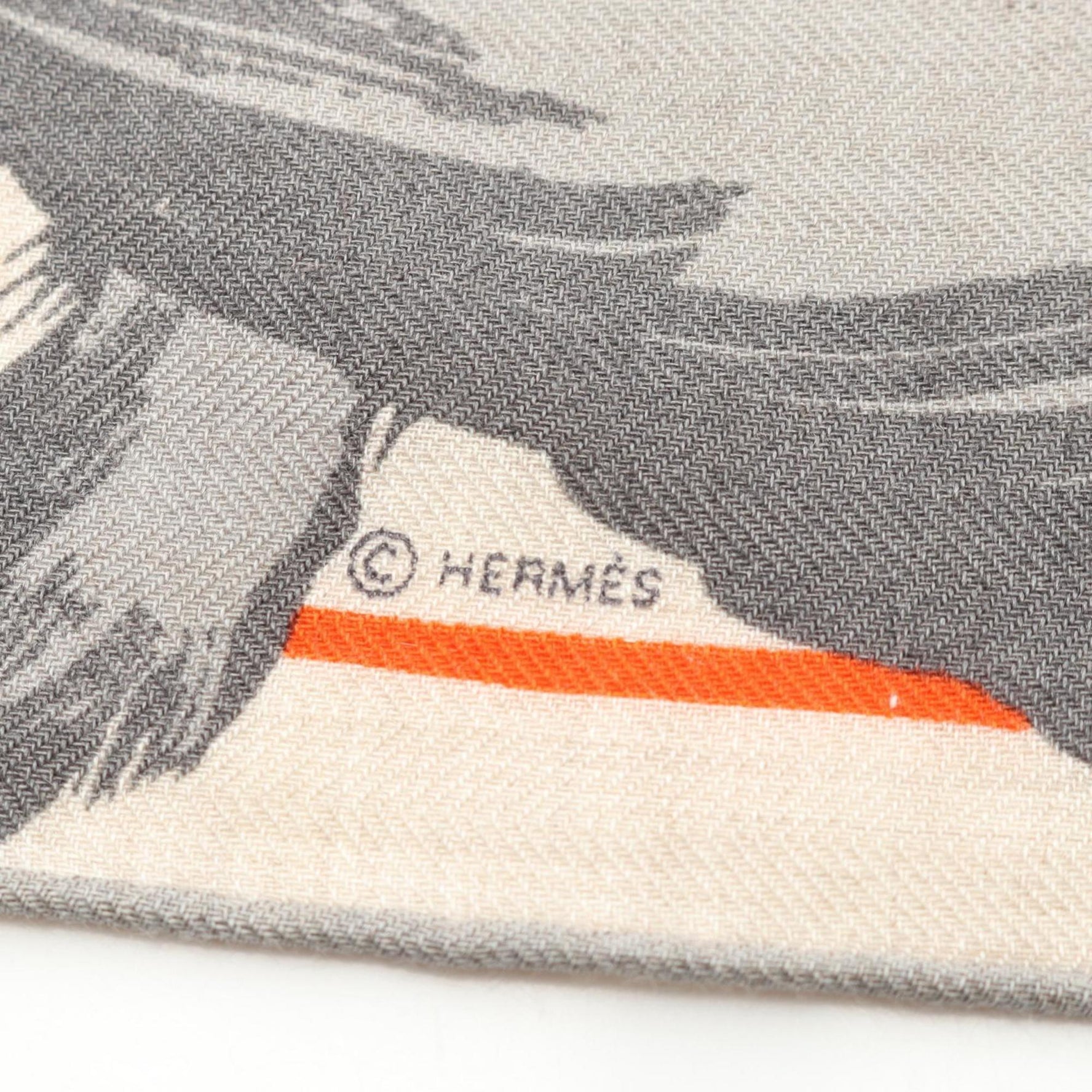Hermes Hermès Carré 100 COCORICOOOOO! Scarf, Silk, Cashmere, Beige, Multicolor