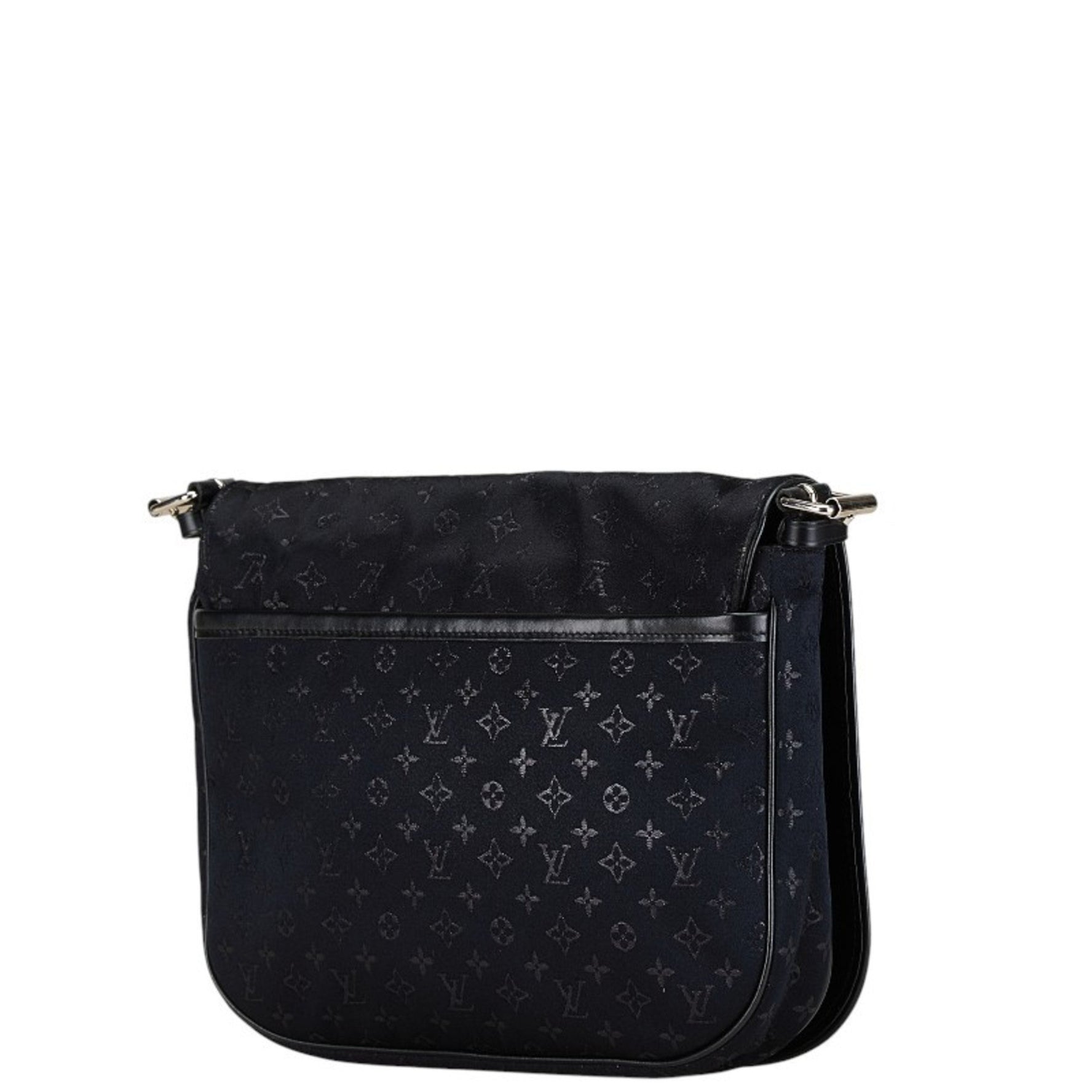 Louis Vuitton Monogram Satin Comte de Fay Musette Shoulder Bag M92273 Noir Black Leather Women's LOUIS VUITTON