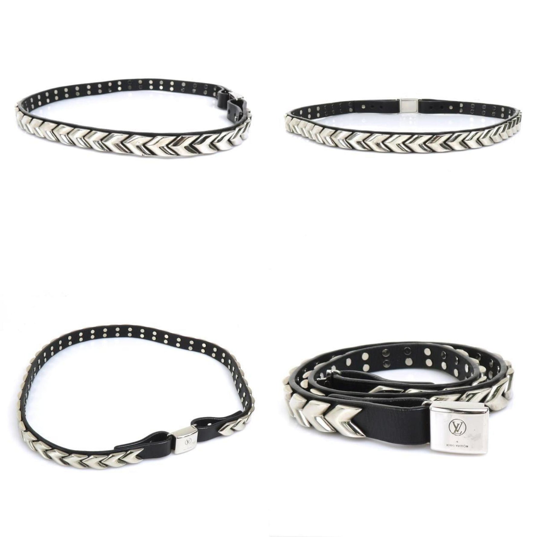 Louis Vuitton LOUIS VUITTON Belt Leather Metal