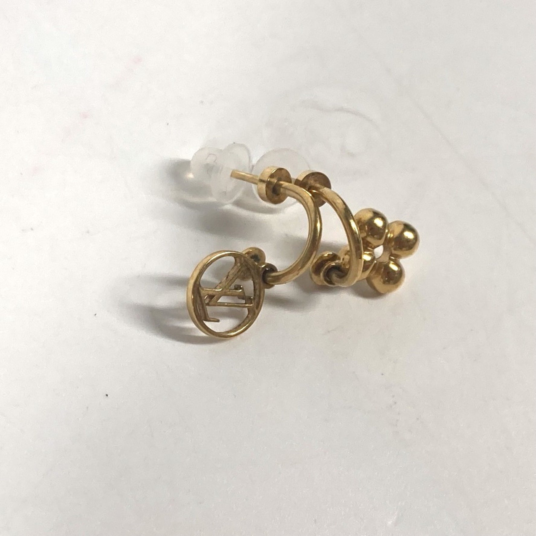 Louis Vuitton Monogram Flower Earrings Blooming Metal