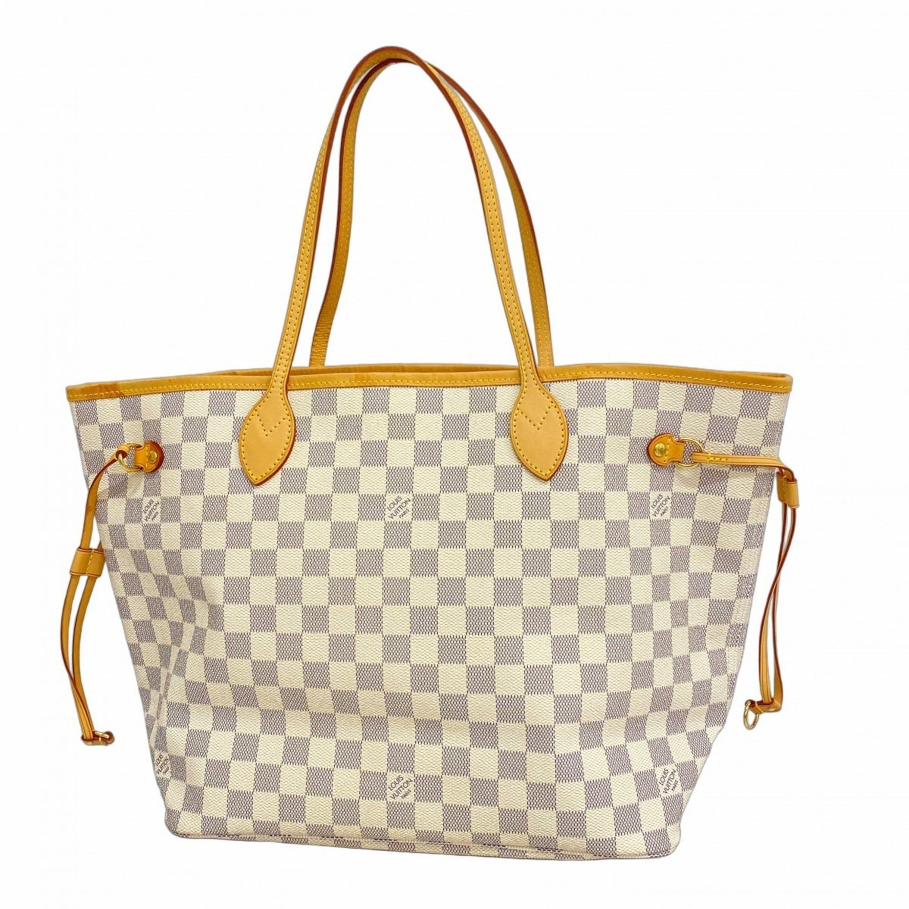 Louis Vuitton Damier Azur Neverfull MM Tote Bag N51107 White Women's