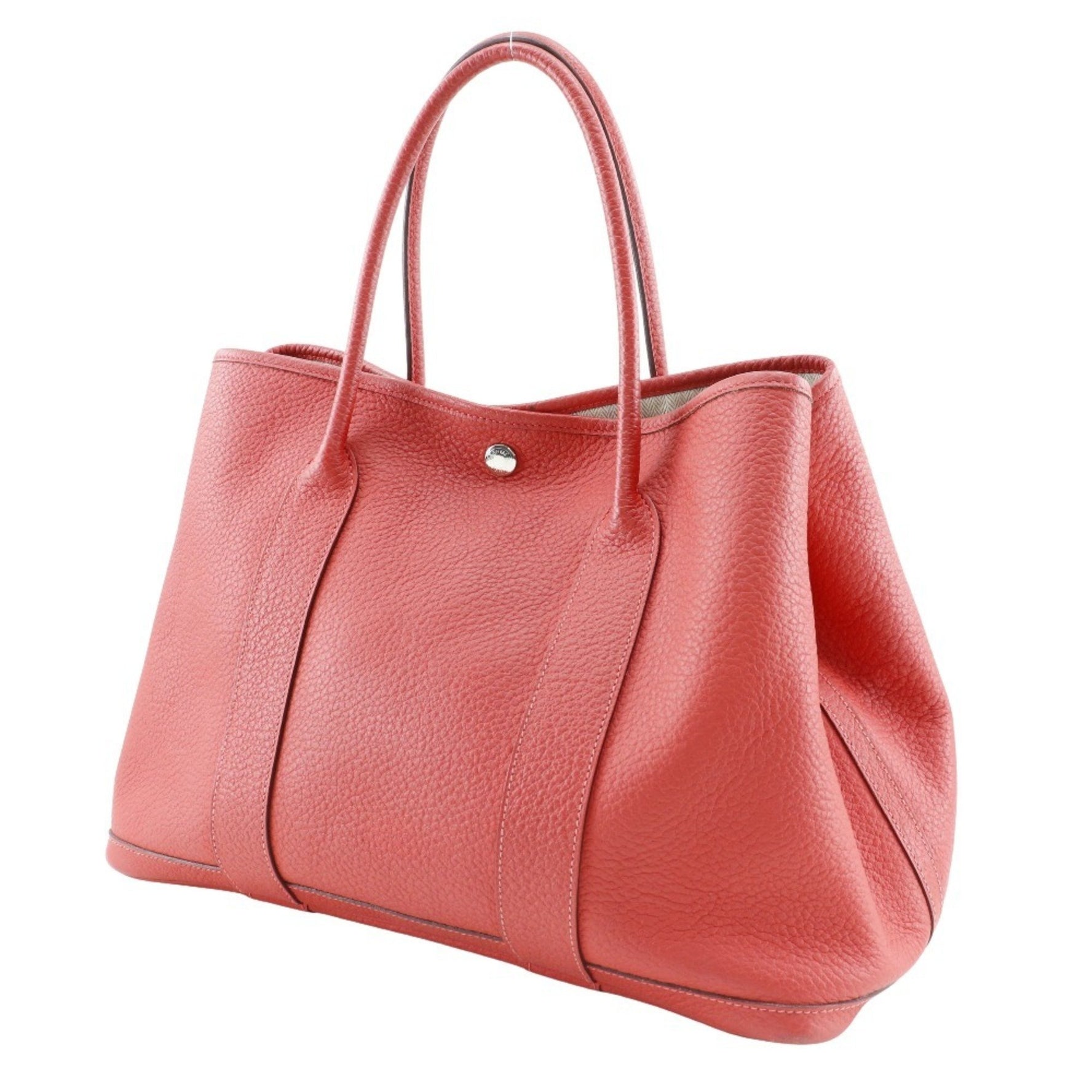 Hermes HERMES Garden PM Tote Bag Negonda 2014 Red □R Snap Button Party Ladies