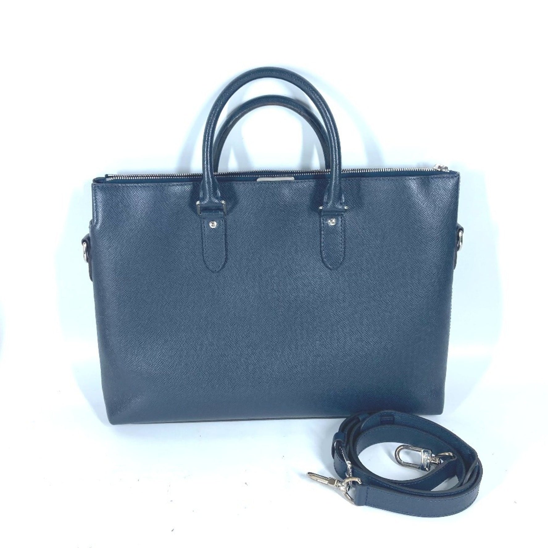 LOUIS VUITTON Louis Vuitton M33417 Taiga Anton Bag Shoulder Leather Men's Blue Marine Navy