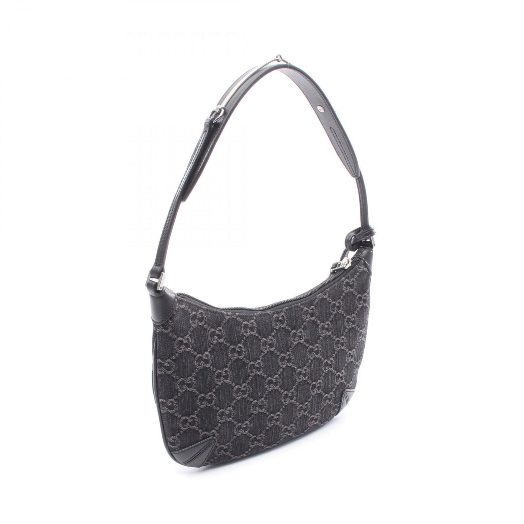 Gucci GG Denim Horsebit Shoulder Bag, and Leather