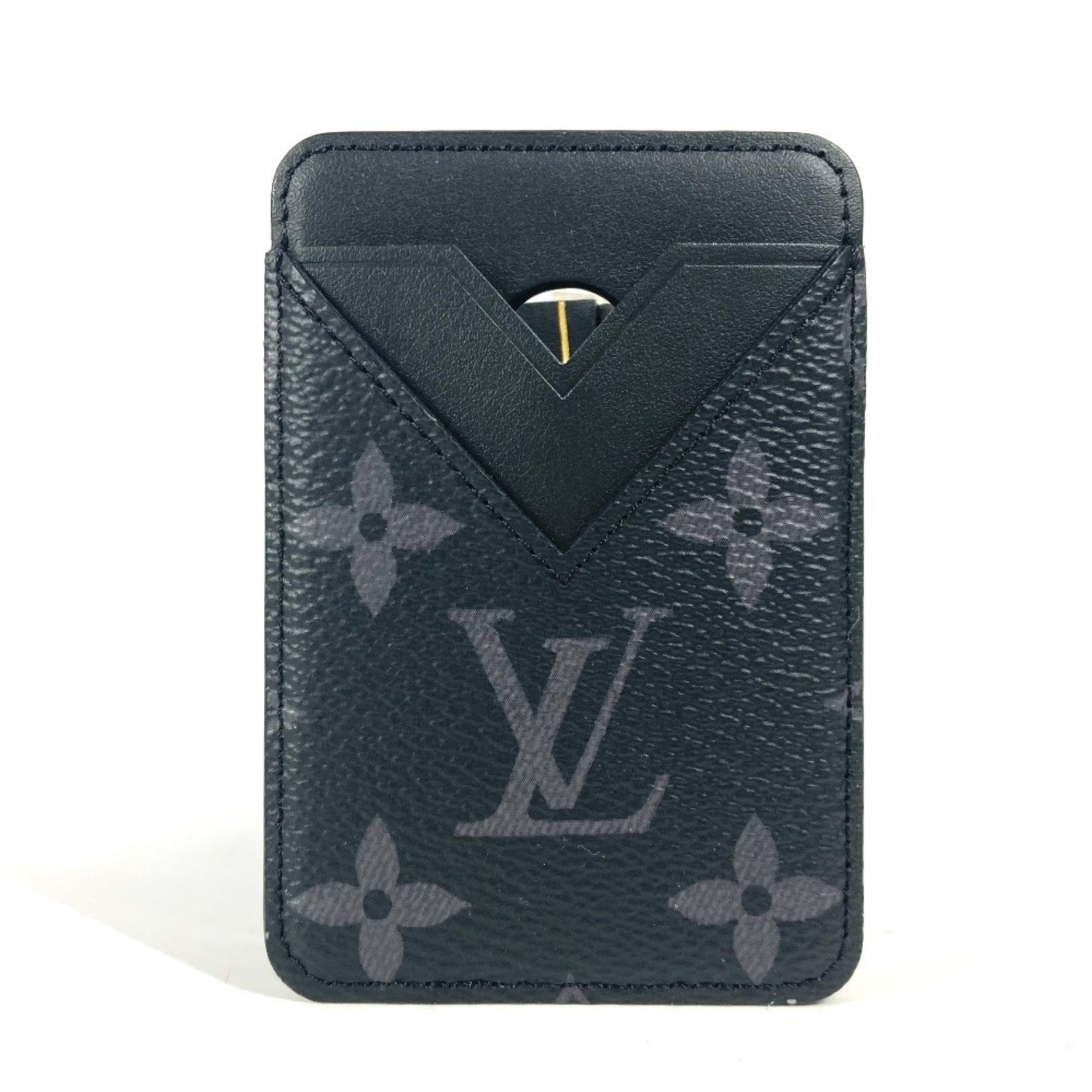 Louis Vuitton Monogram Eclipse Porto Carte Magnet Pass Case Business Card Holder Canvas Men's Like New