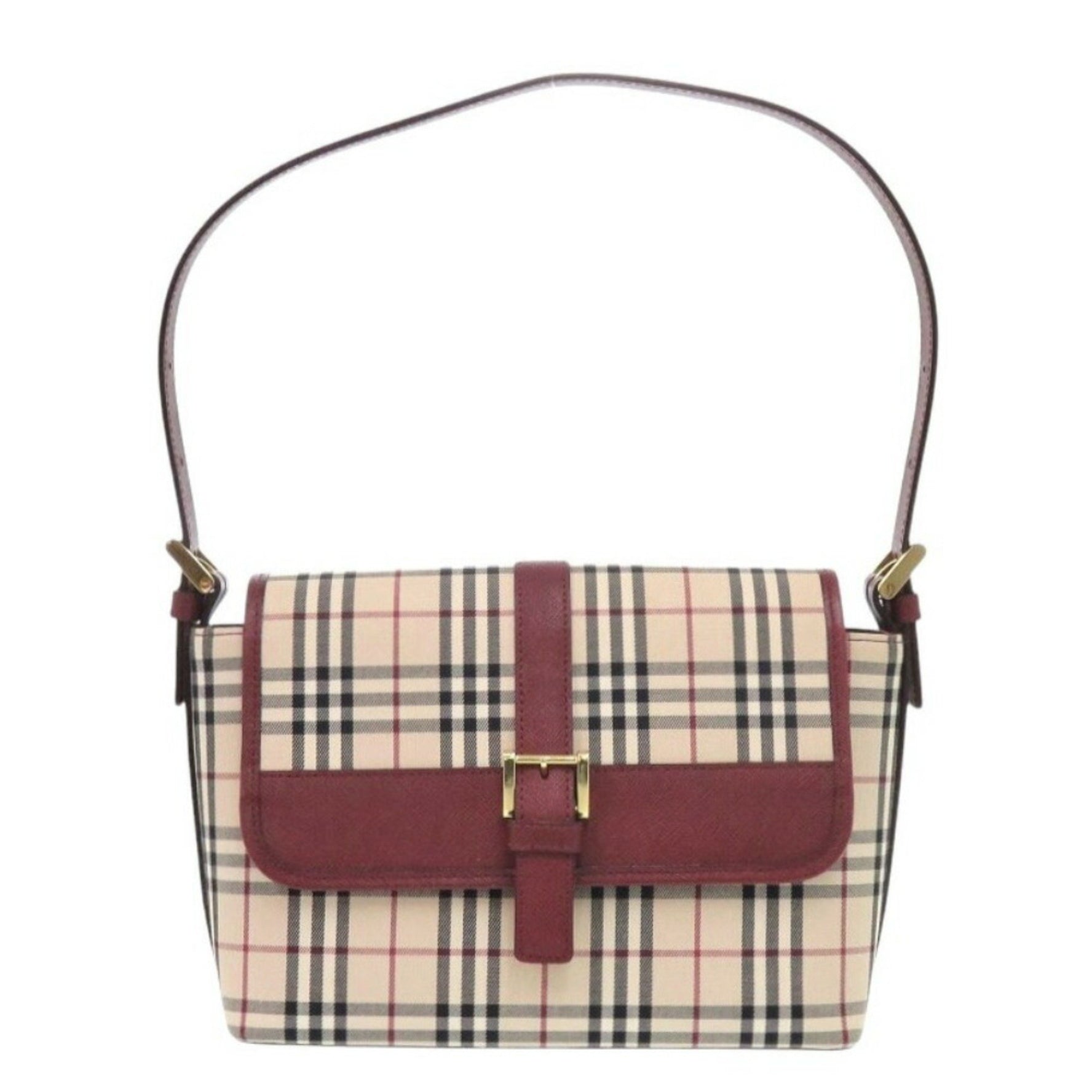 Burberry Nova Check Bag Canvas/Leather Beige Handbag 0406BURBERRY