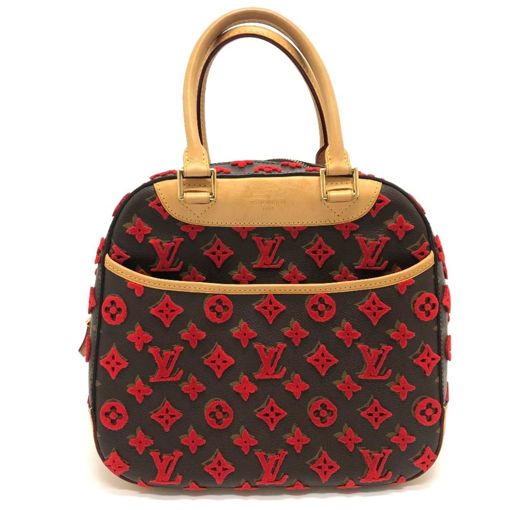 LOUIS VUITTON M40922 Monogram 3D Tufftage Deauville Cube Handbag in Canvas, Women's, Brown/Red