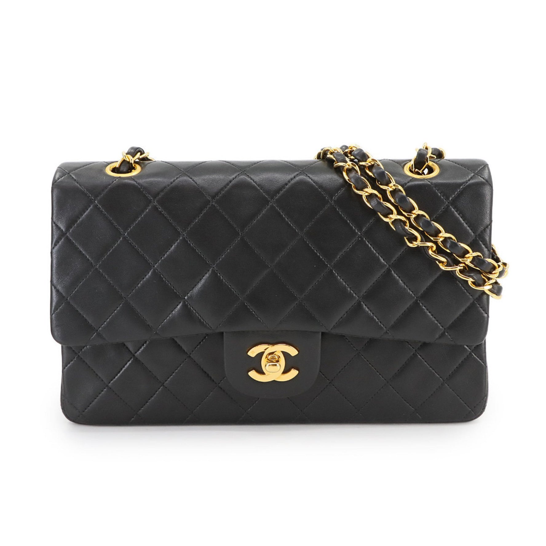 CHANEL Matelasse 25 Chain Shoulder Bag in Lambskin with Gold Hardware